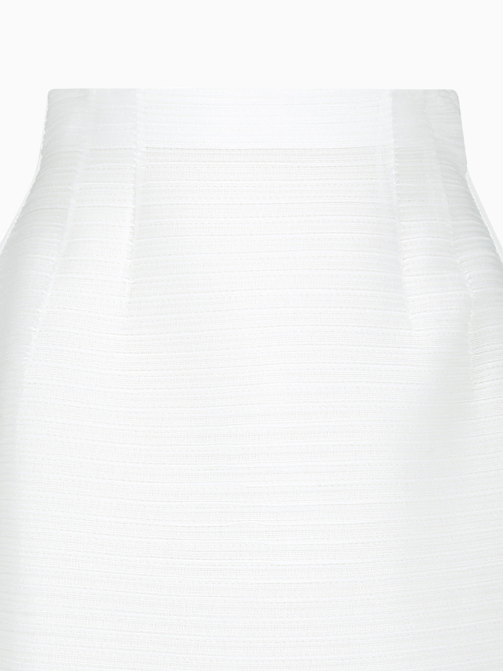 Pleats Curved Skirt White