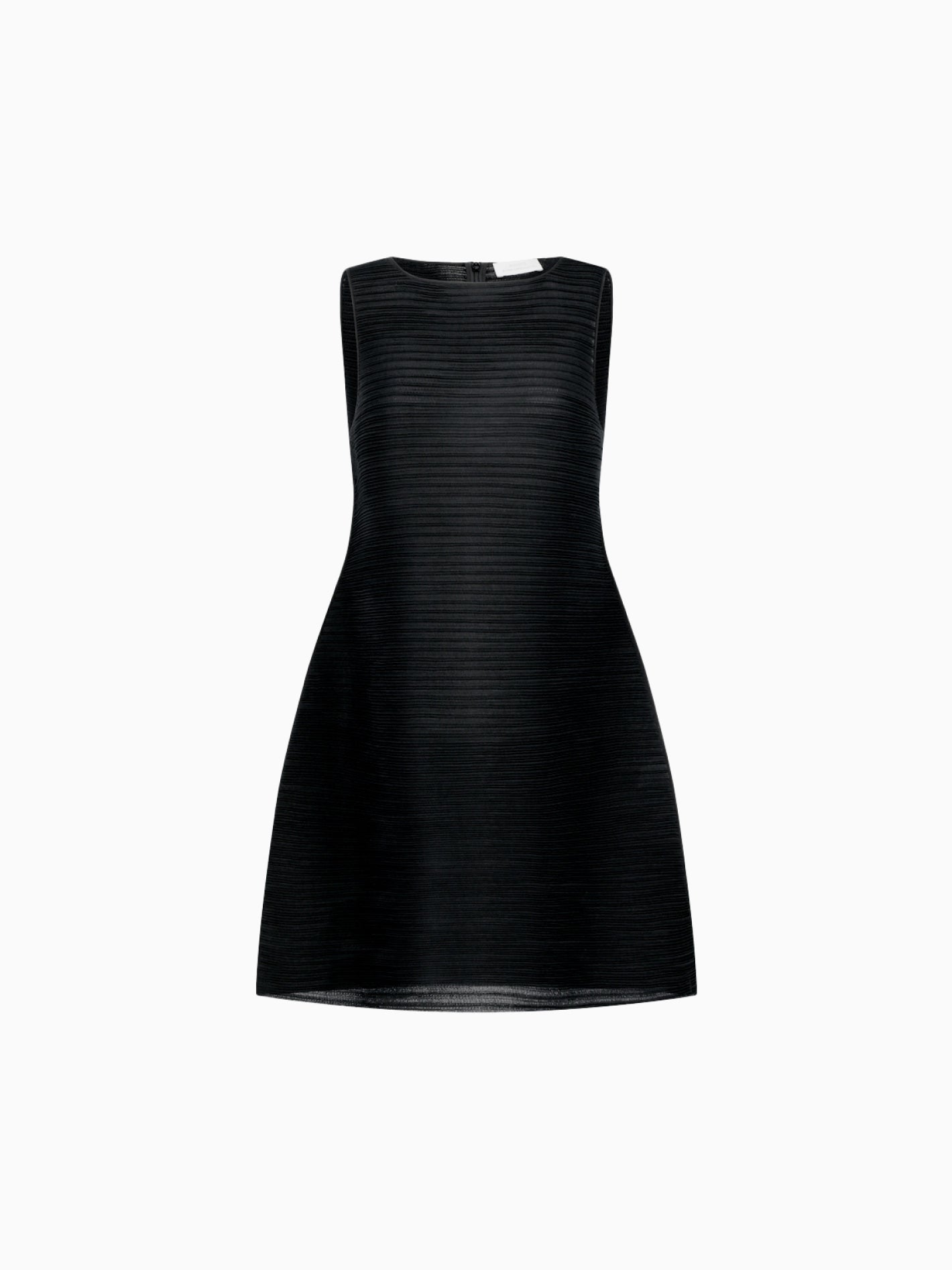 Pleats Hourglass Mini Dress Black