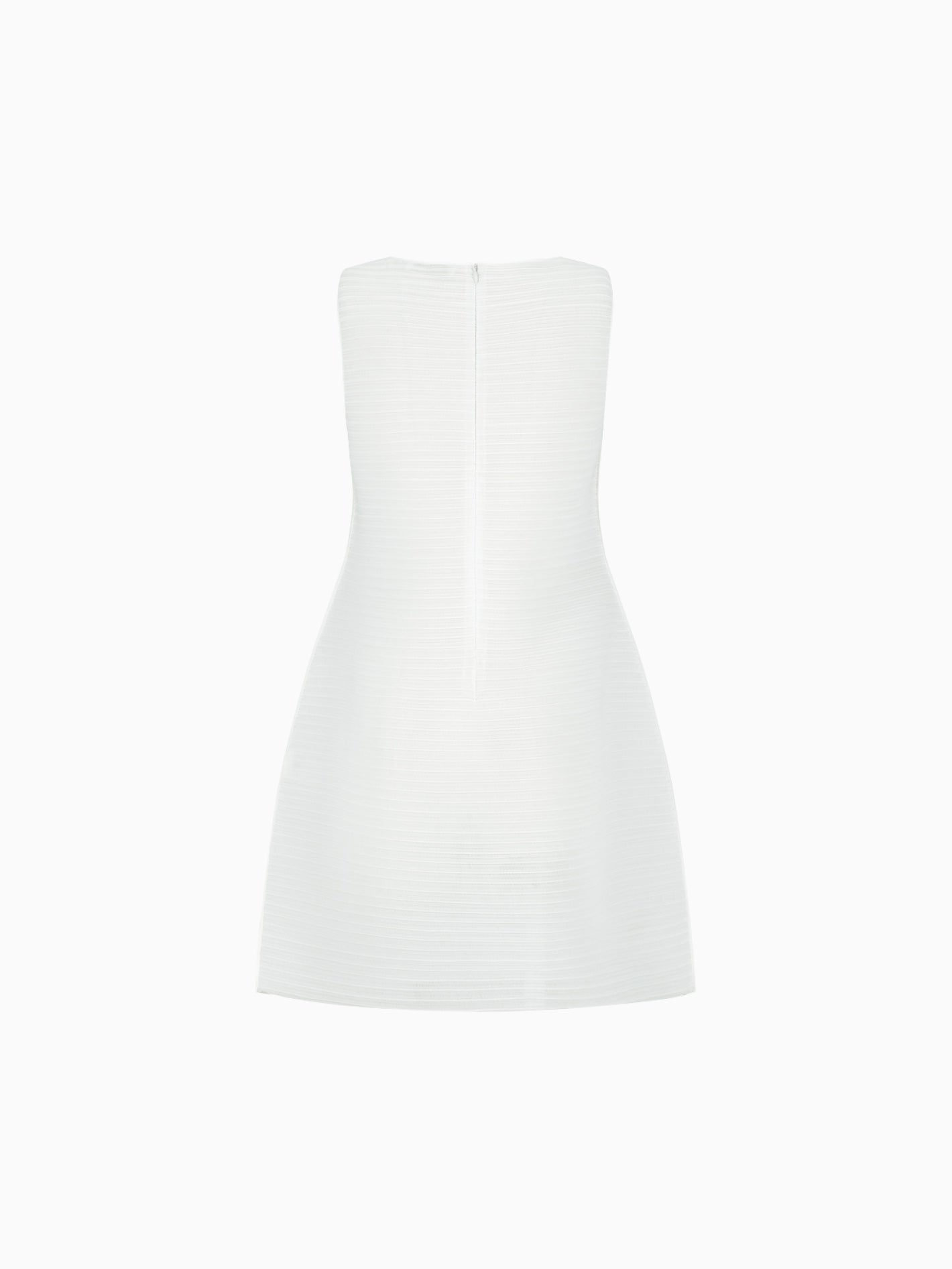 Pleats Hourglass Mini Dress White