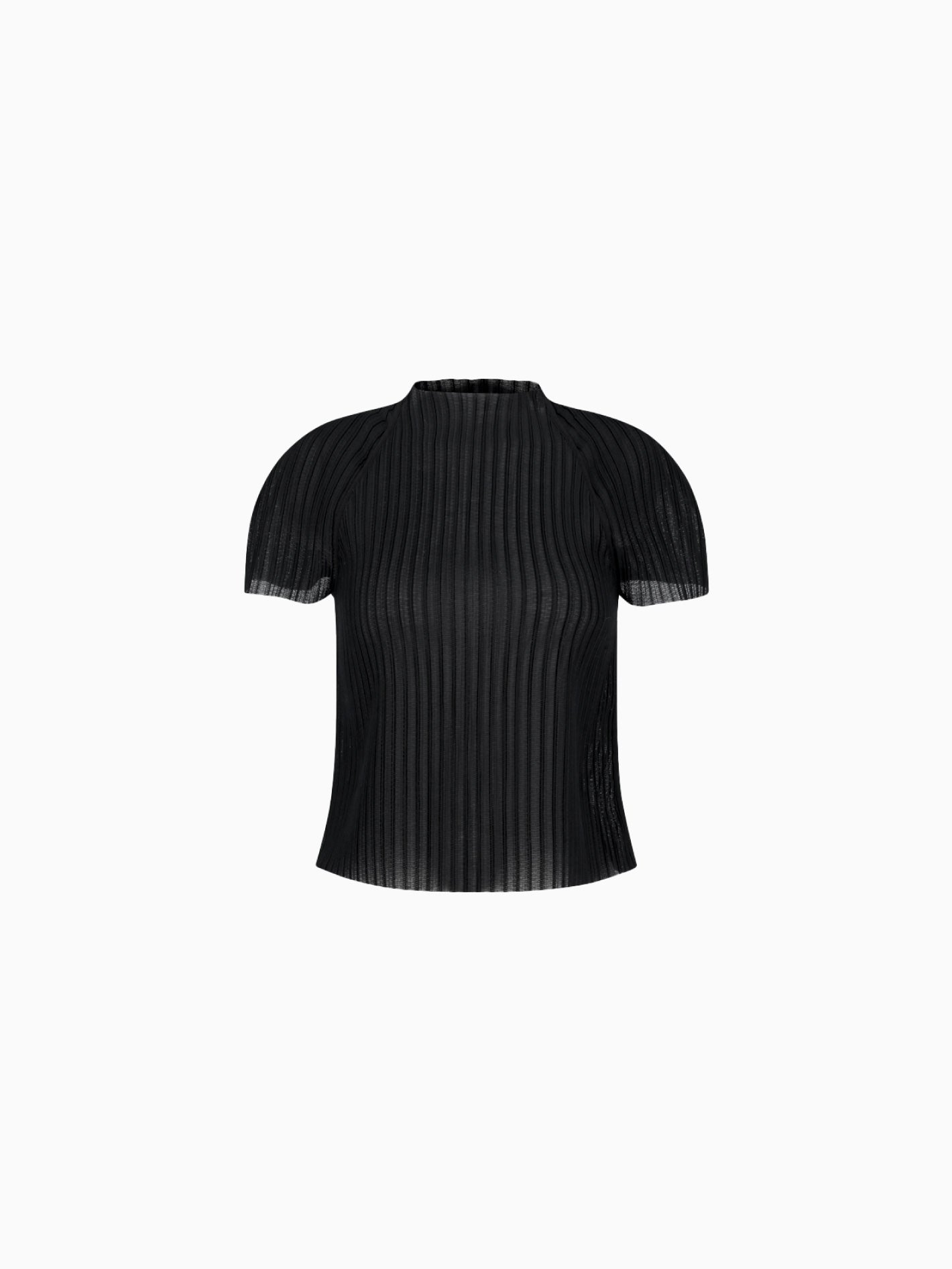 Pleats Raglan Top Black
