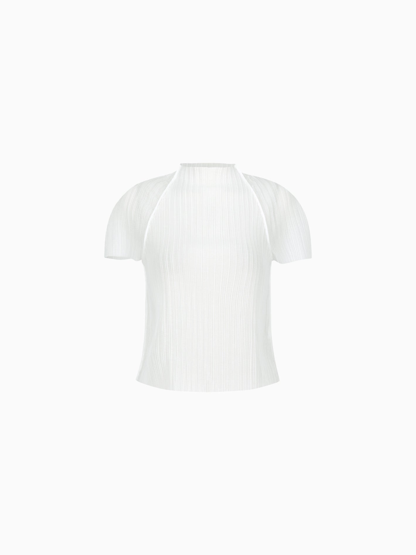 Pleats Raglan Top White