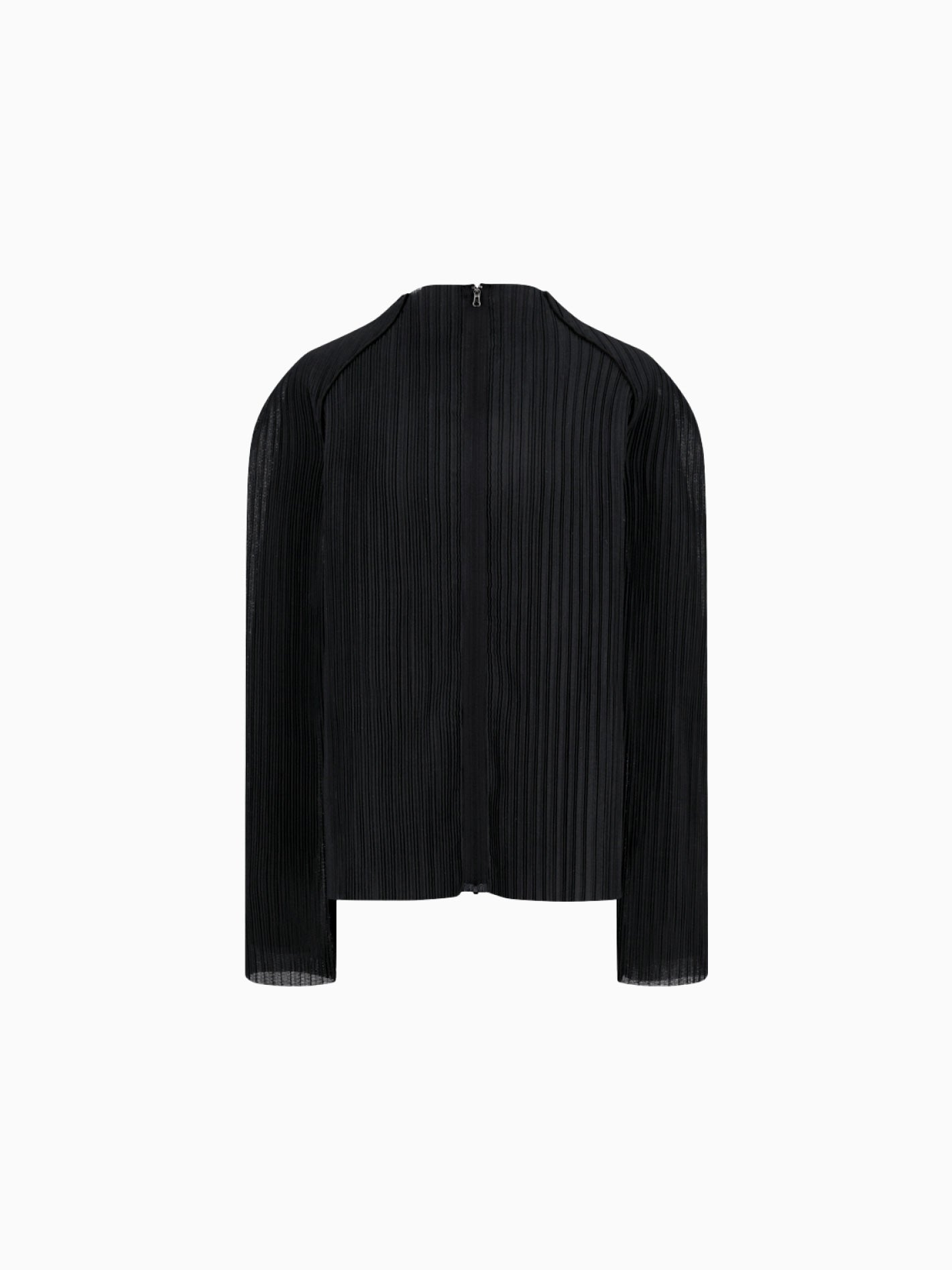Pleats Zip-UP Jumper Black