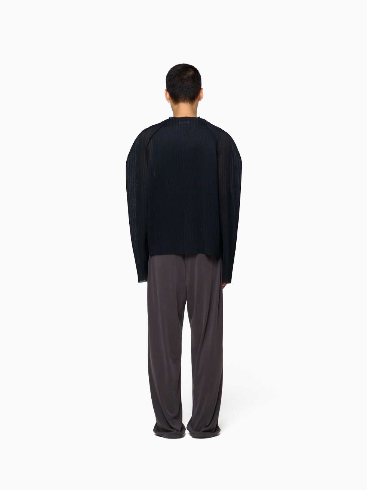 Pleats Zip-UP Jumper Black