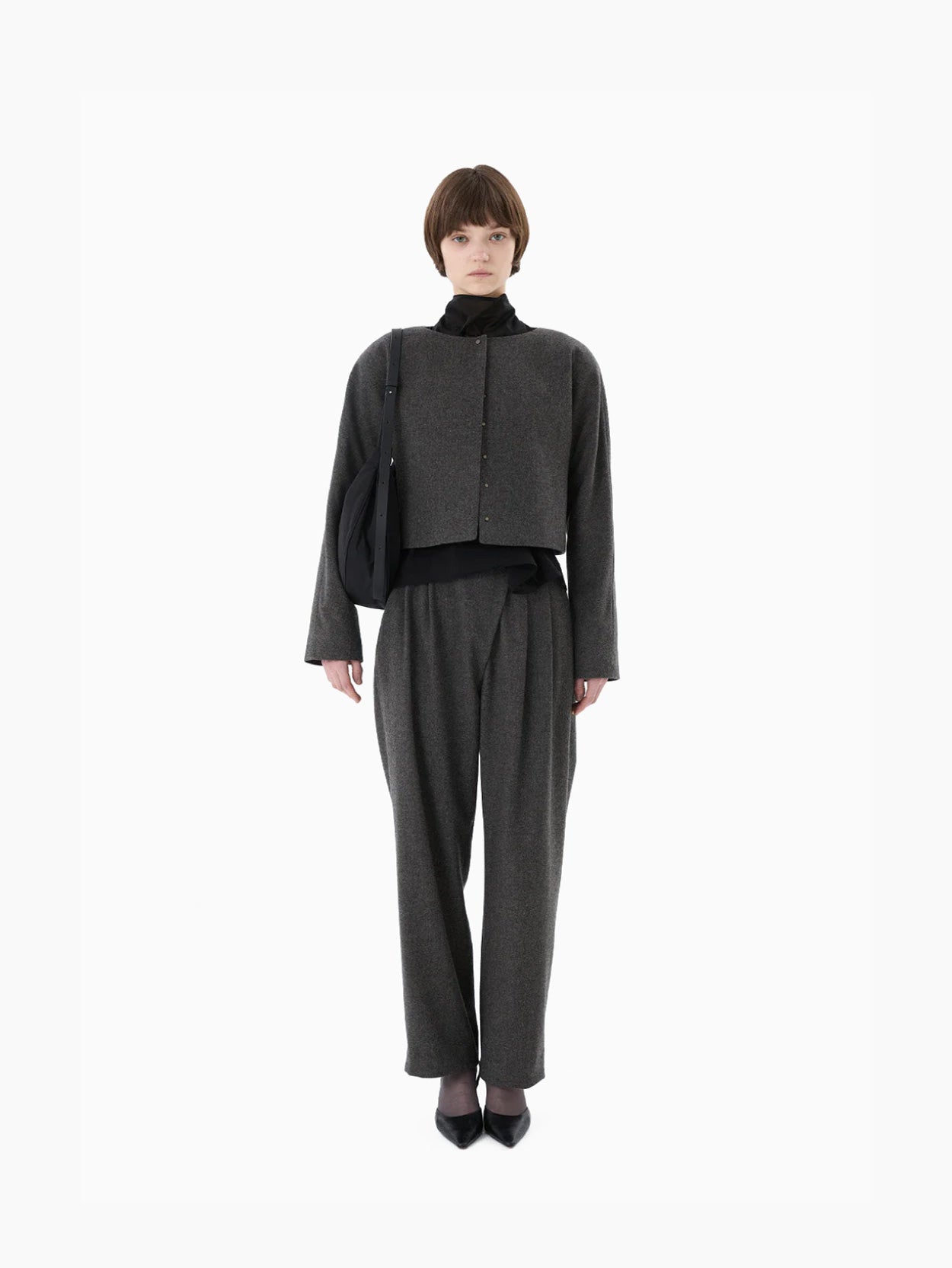 Wool Wrap Pants Charcoal