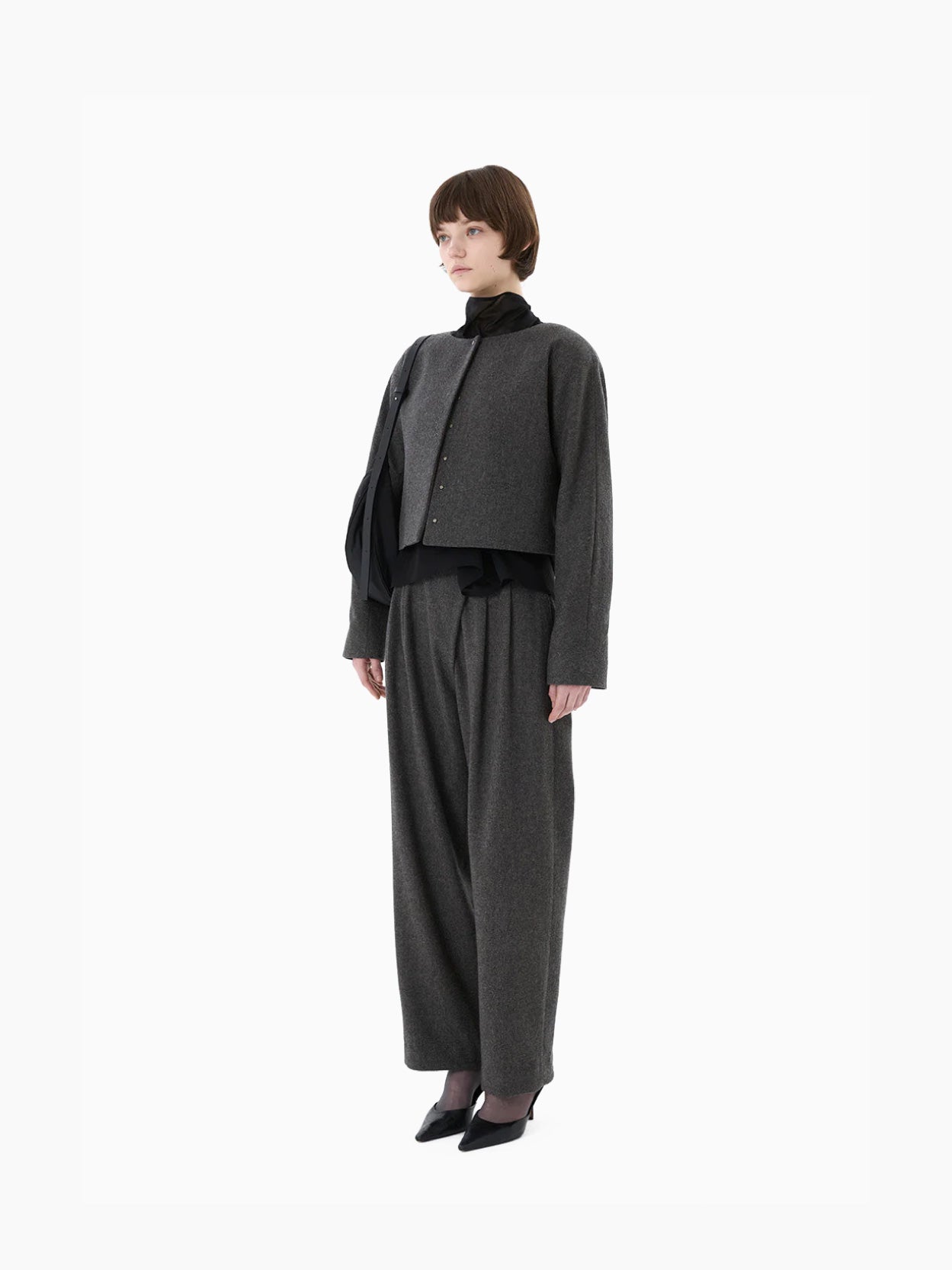 Wool Wrap Pants Charcoal