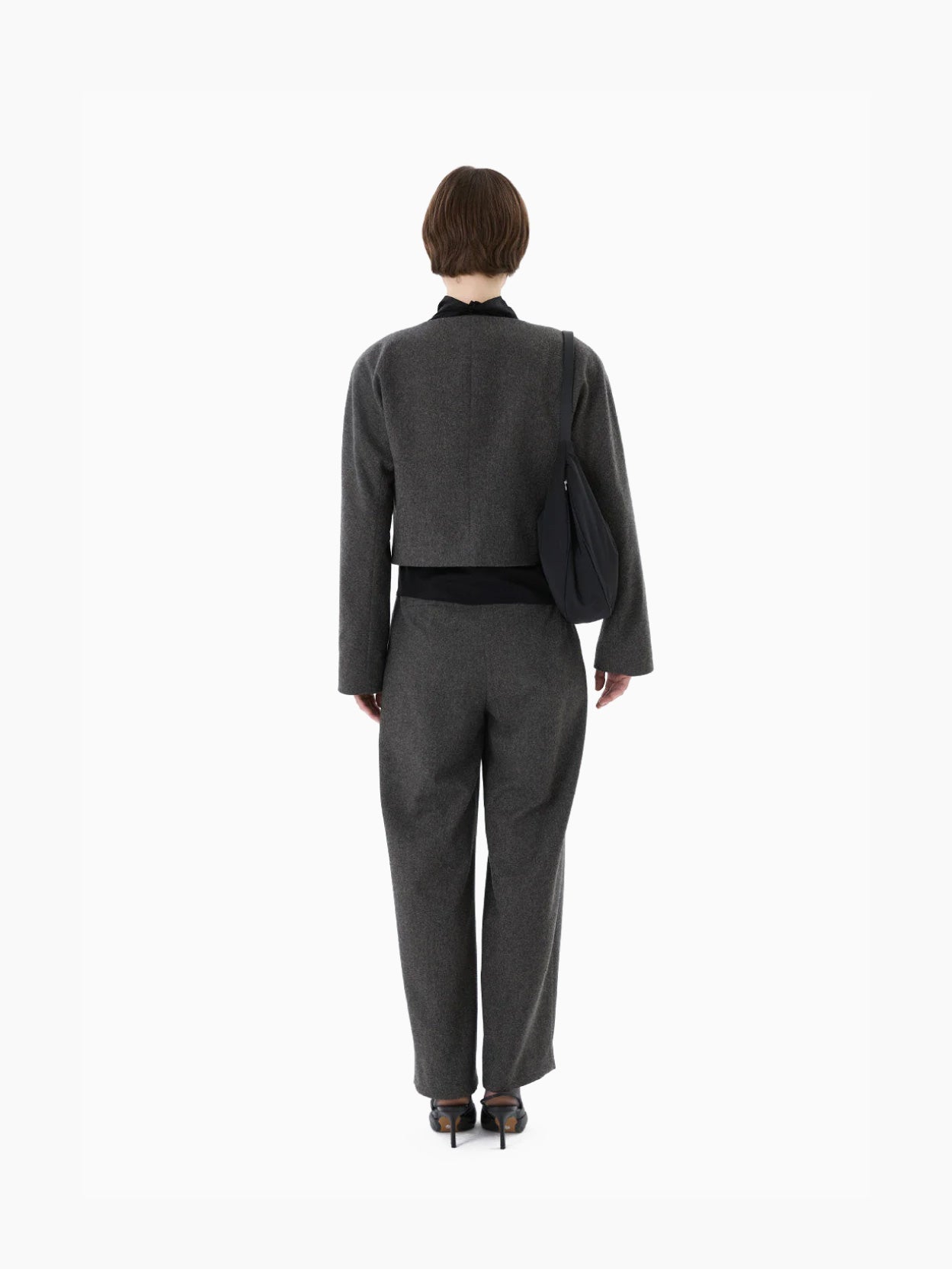 Wool Wrap Pants Charcoal