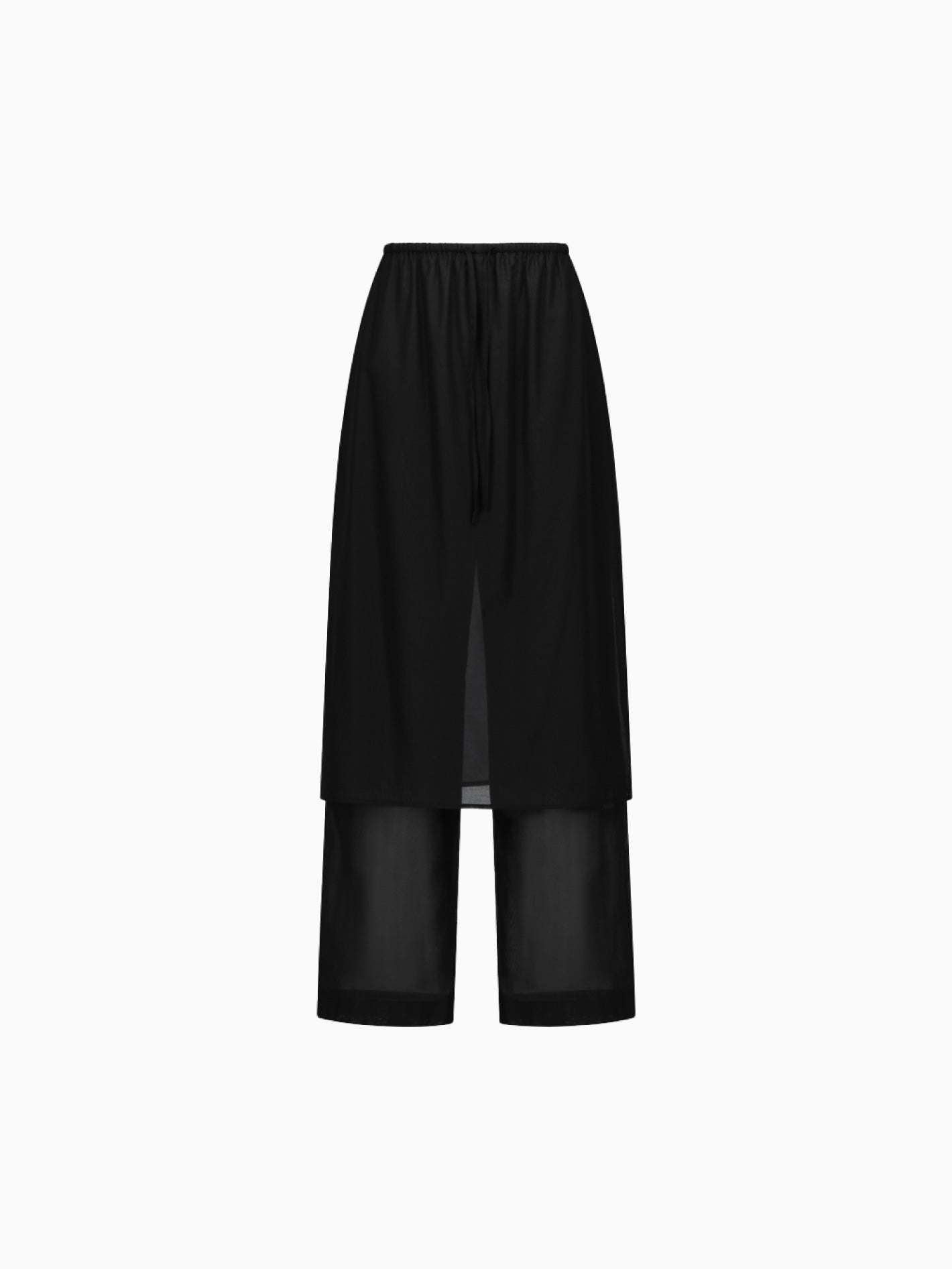 Sheer Layered Pants Black