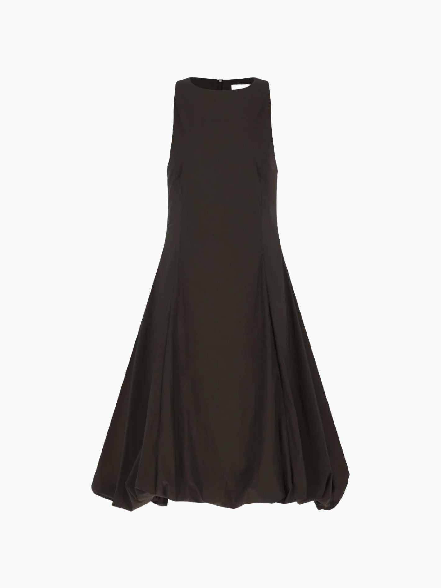 Sheer Padded Volume Dress Brown