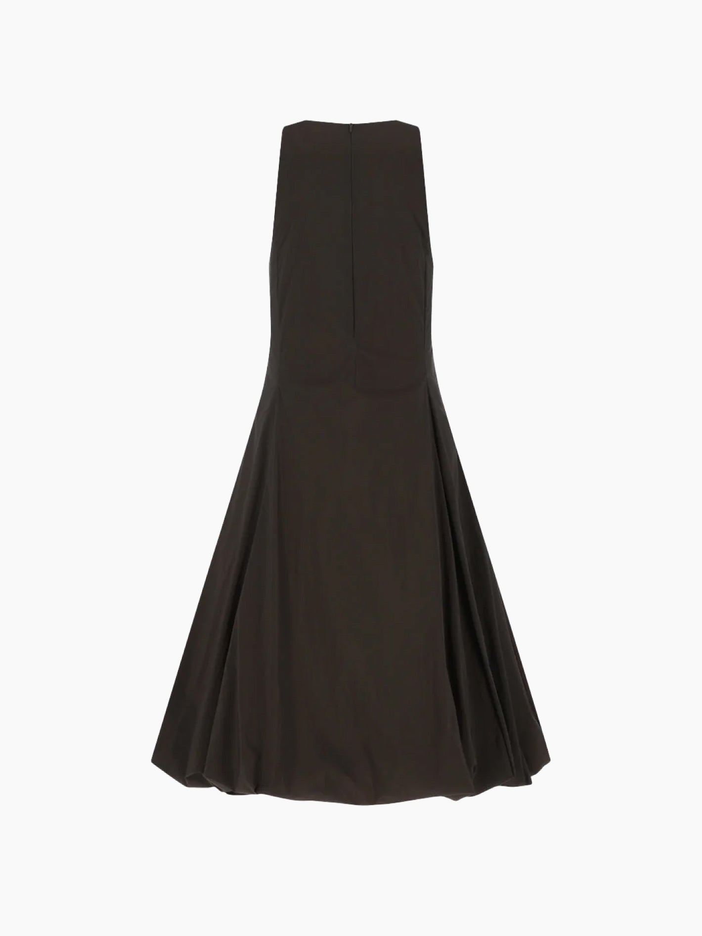 Sheer Padded Volume Dress Brown