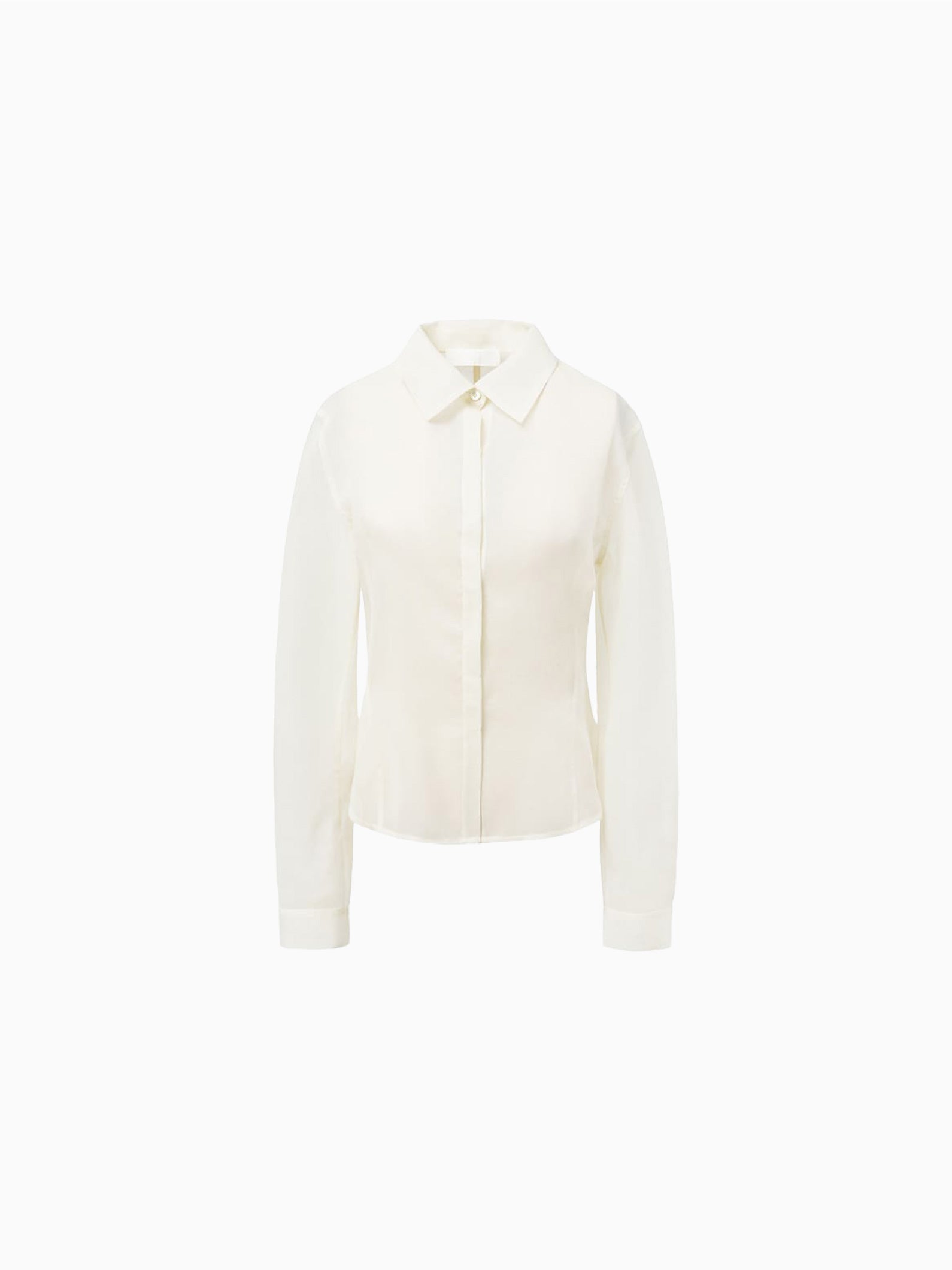 Sheer Slim Fit Shirts Ivory