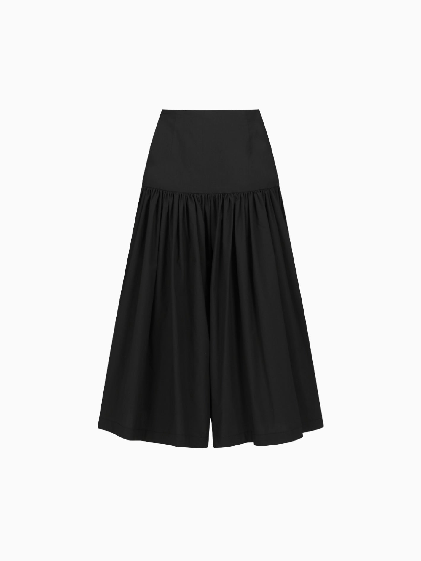 Shirring Culotte Pants Black