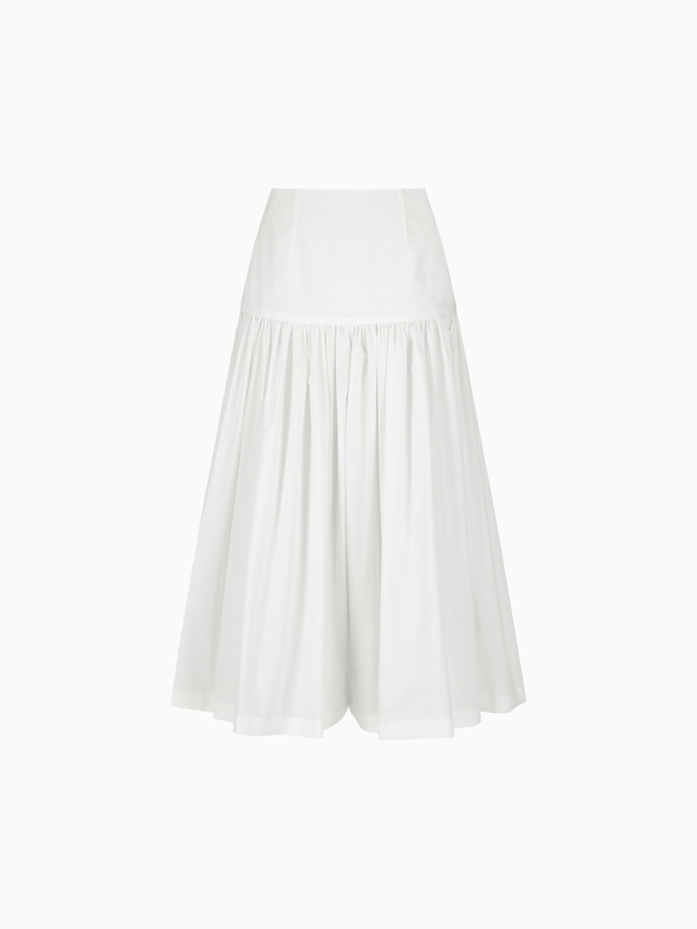 Shirring Culotte Pants White