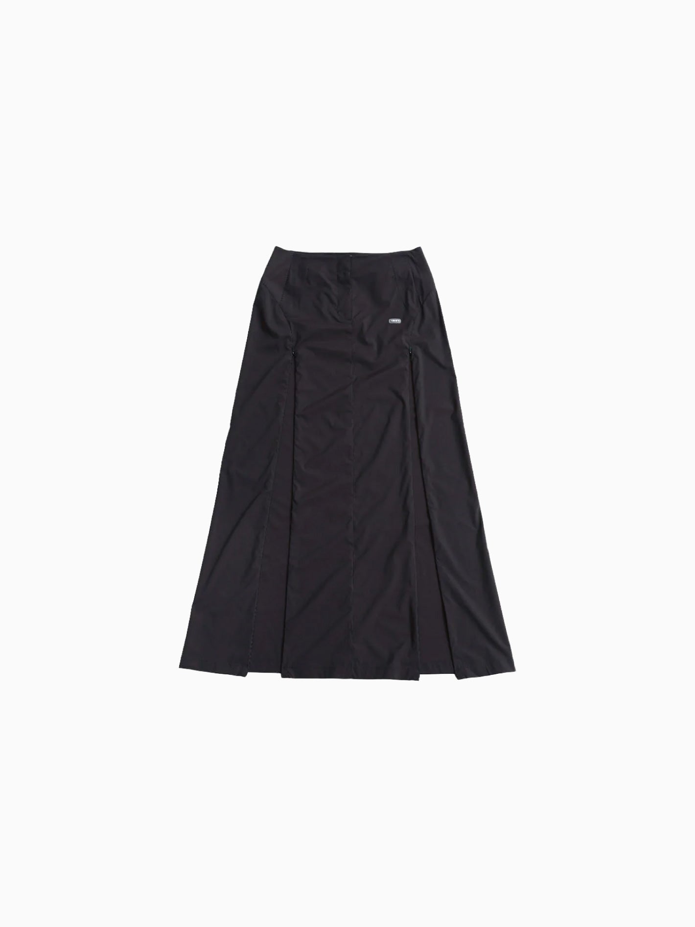 Side Vent Long Skirt Black