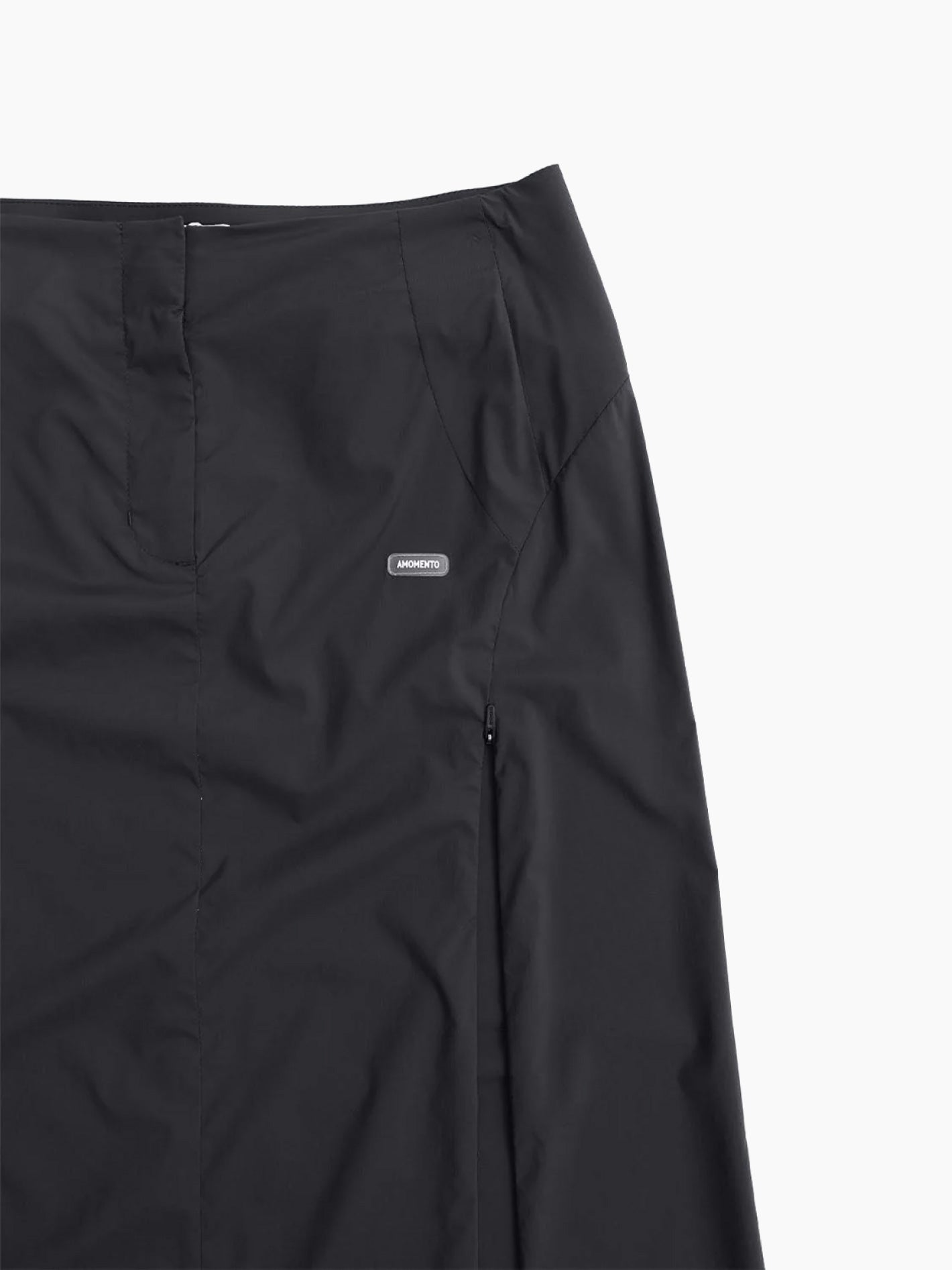 Side Vent Long Skirt Black