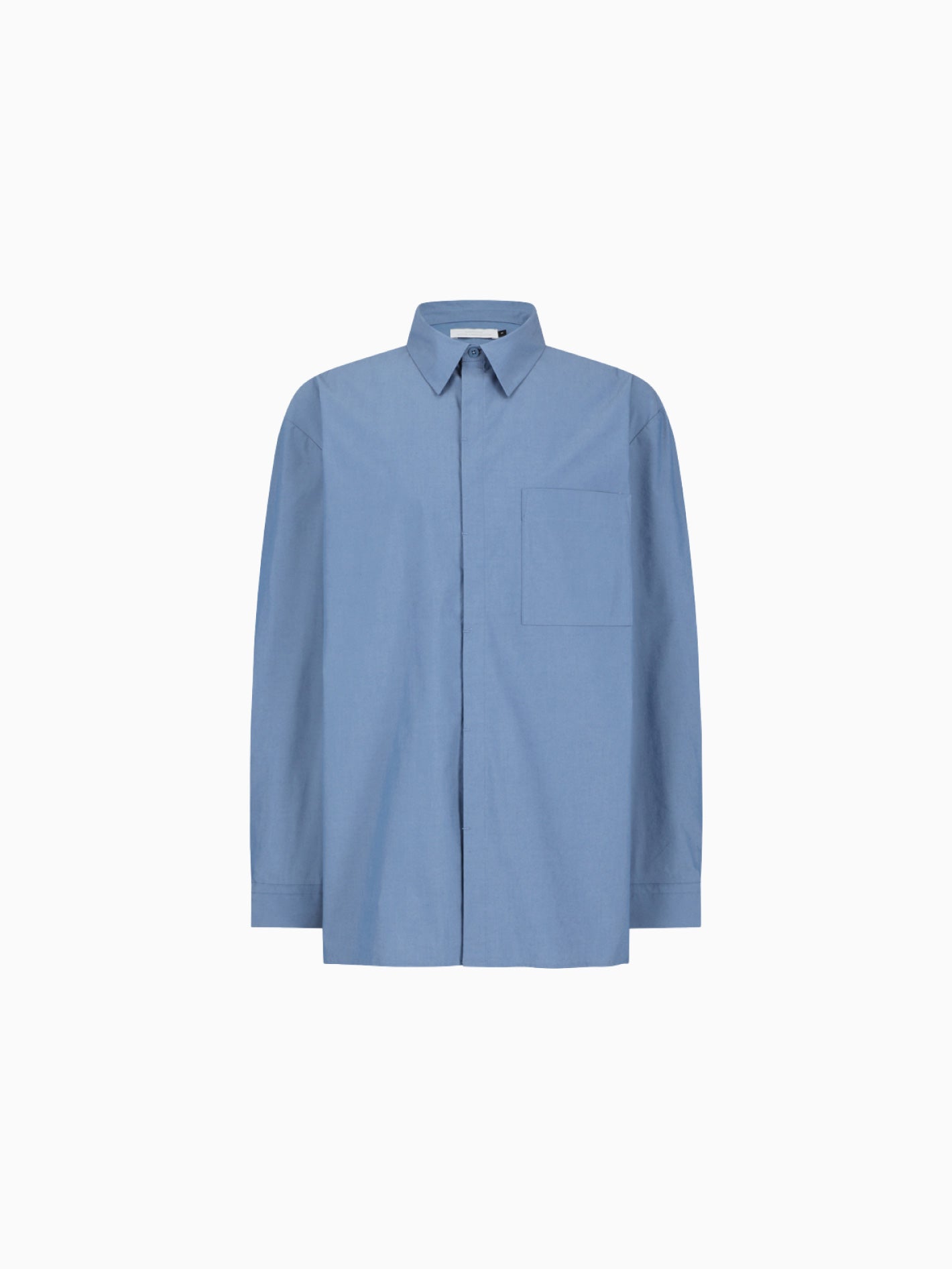 Square Pocket Oversized Shirt Blue