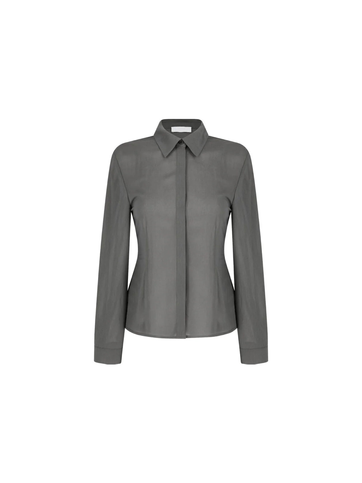 Sheer Cotton Scarf Top Grey