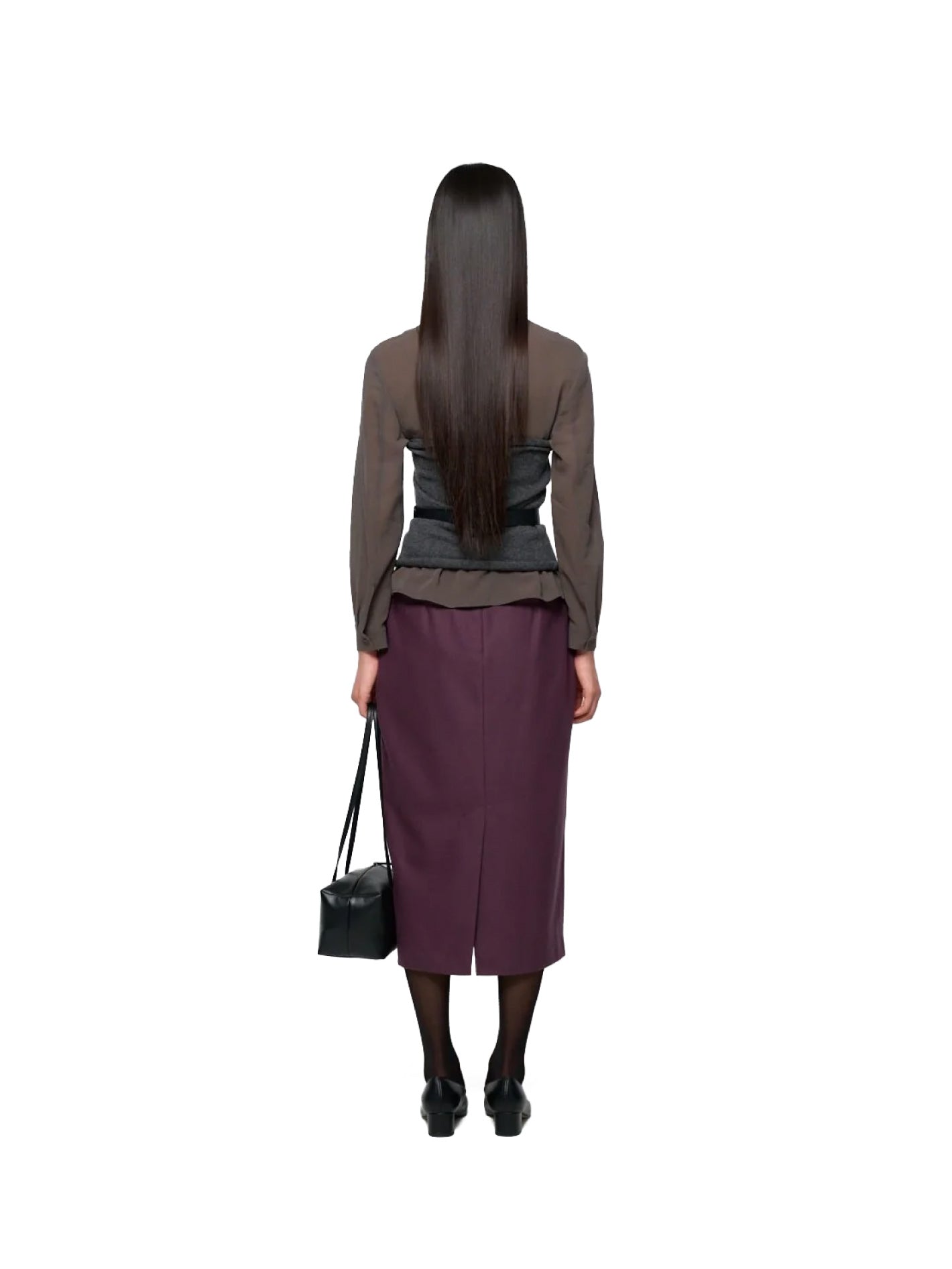 Sheer Cotton Scarf Top Grey