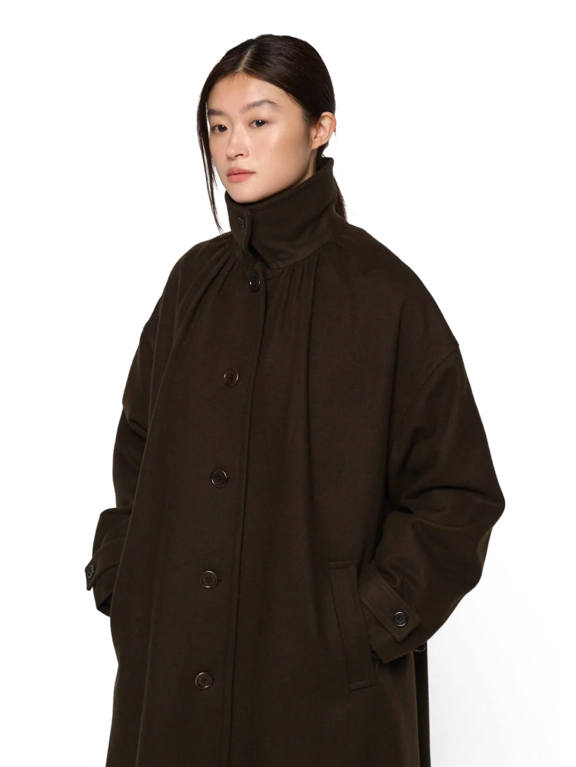 Shirring Coat Brown
