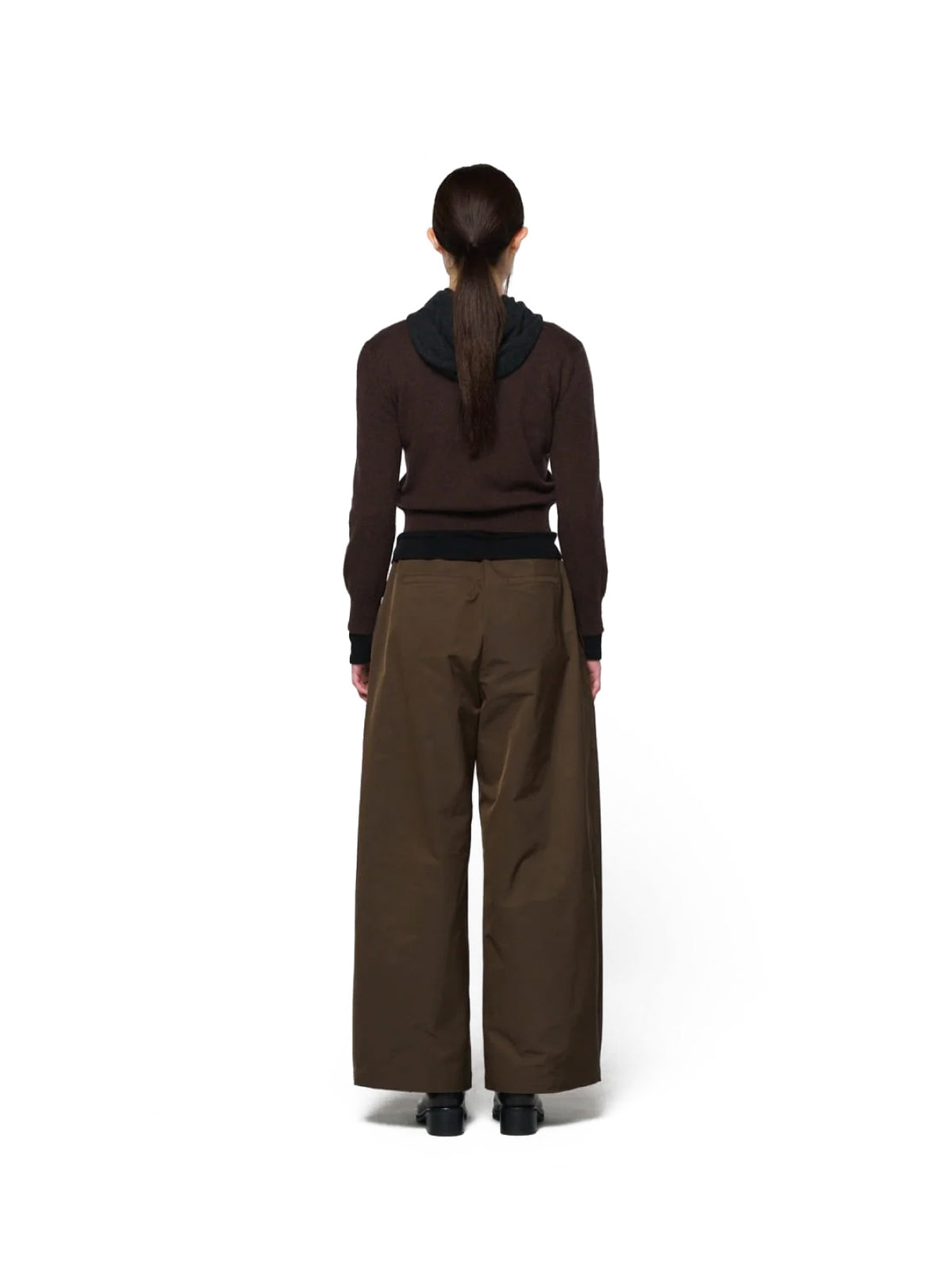 Two Tuck Balloon Pants Dark Brown
