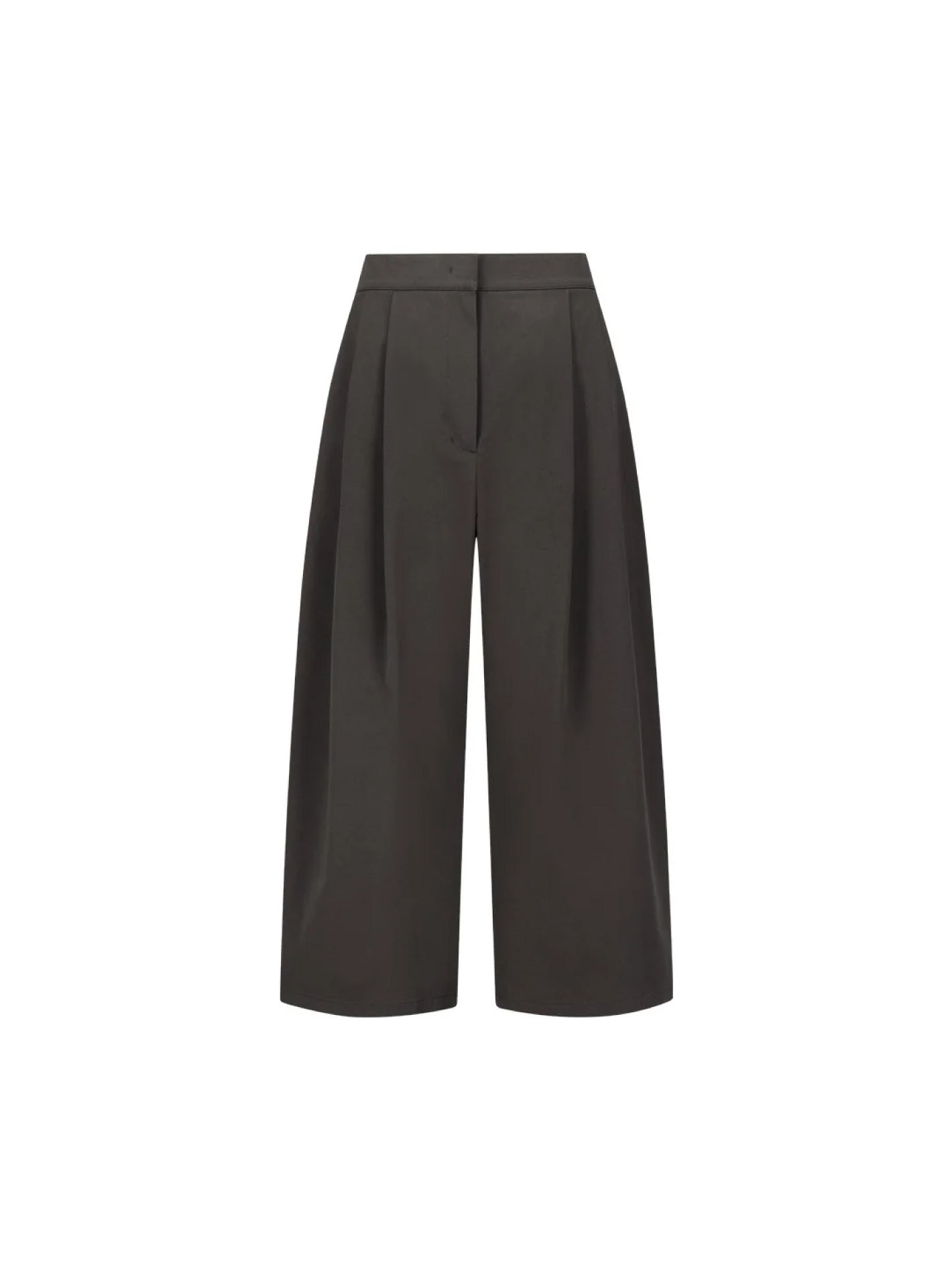 Two Tuck Wide Banding Pants Brown