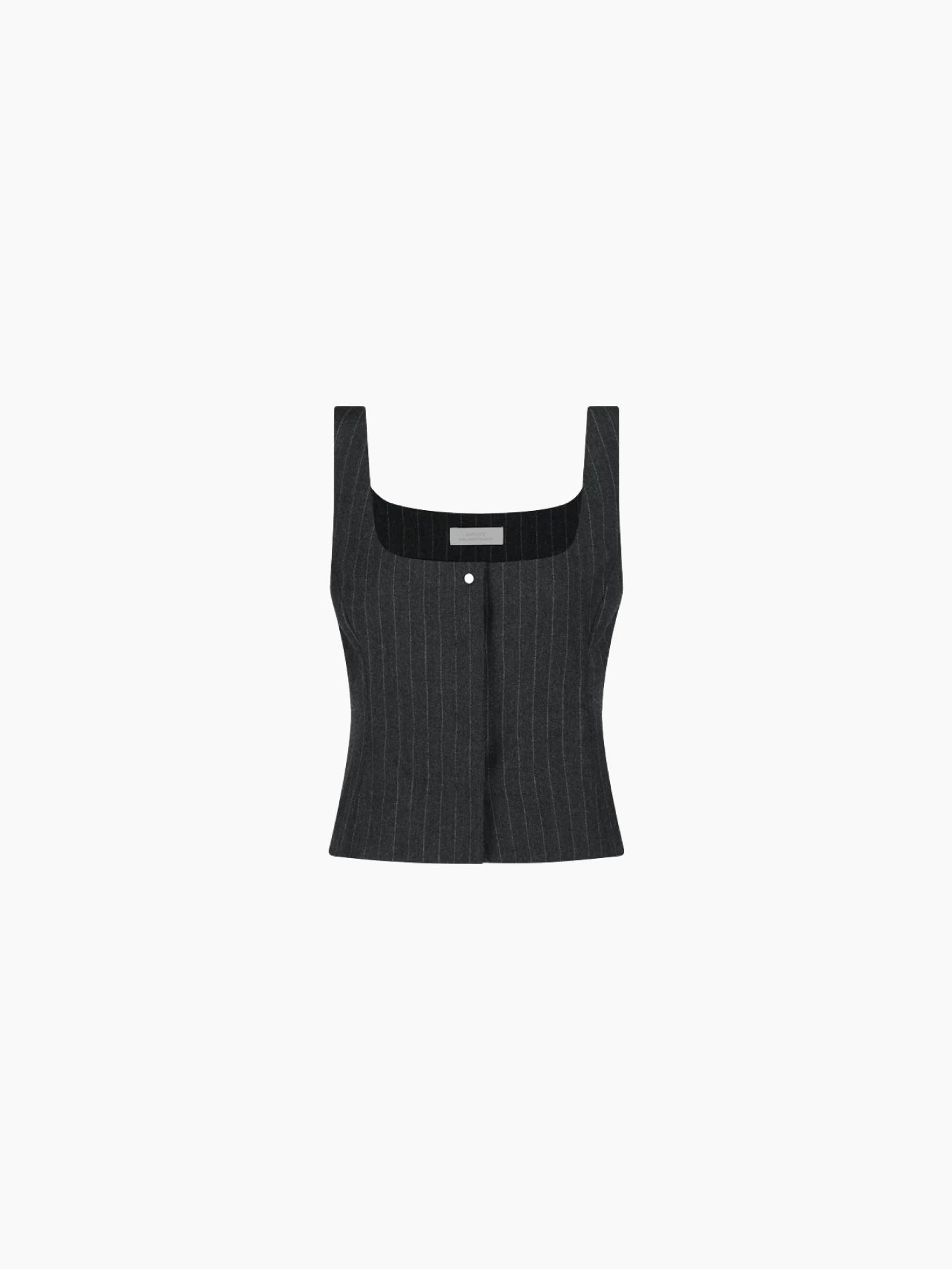 Wool Snap Button Down Vest Stripe