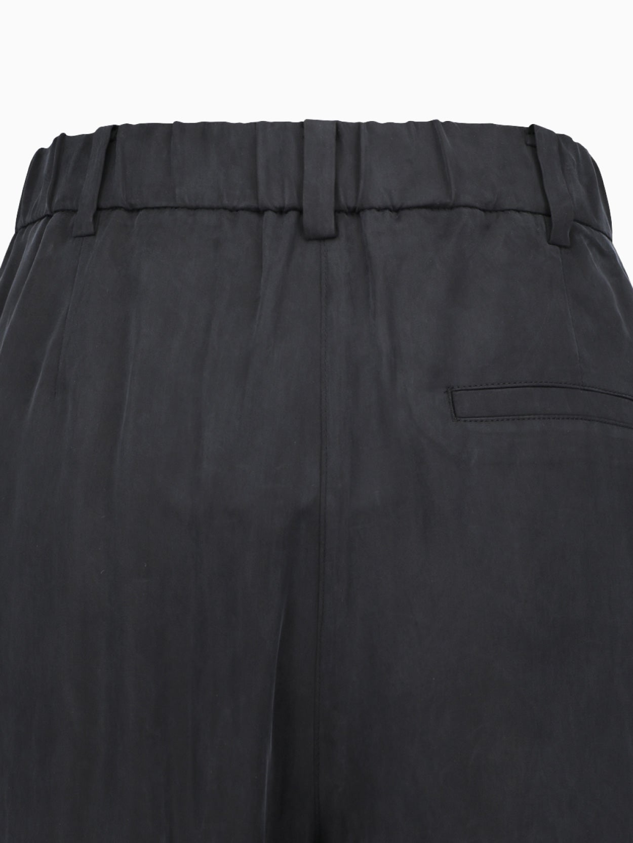 Cupro Two Tuck Wide Pants Black