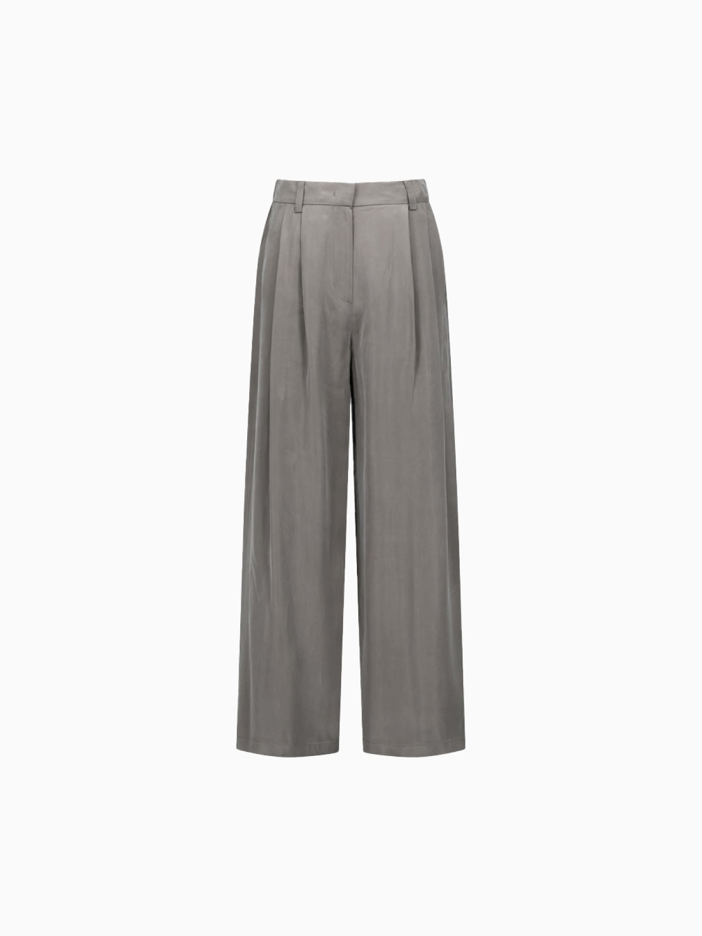 Cupro Two Tuck Wide Pants Grey