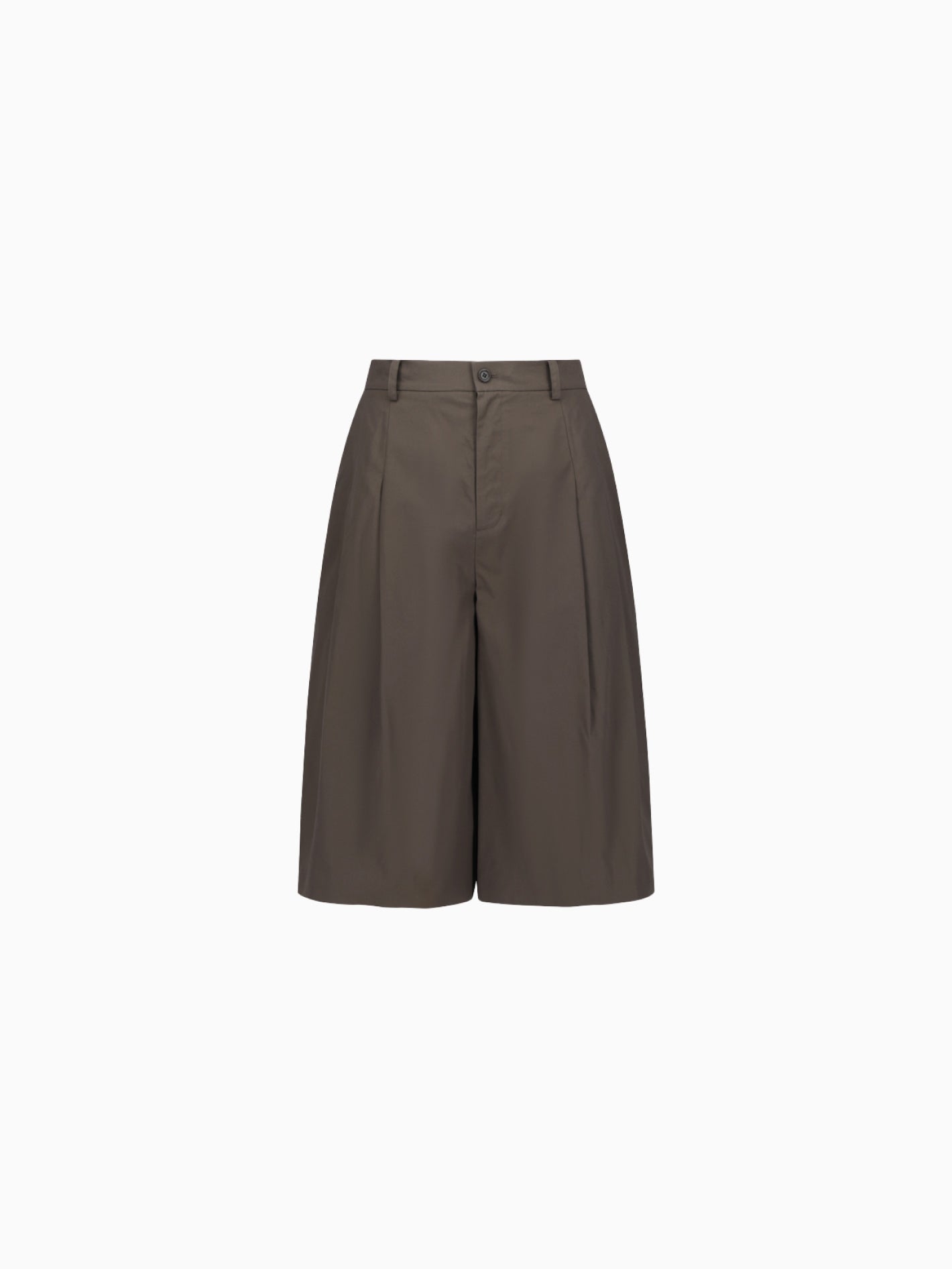 Wide Bermuda Pants Brown