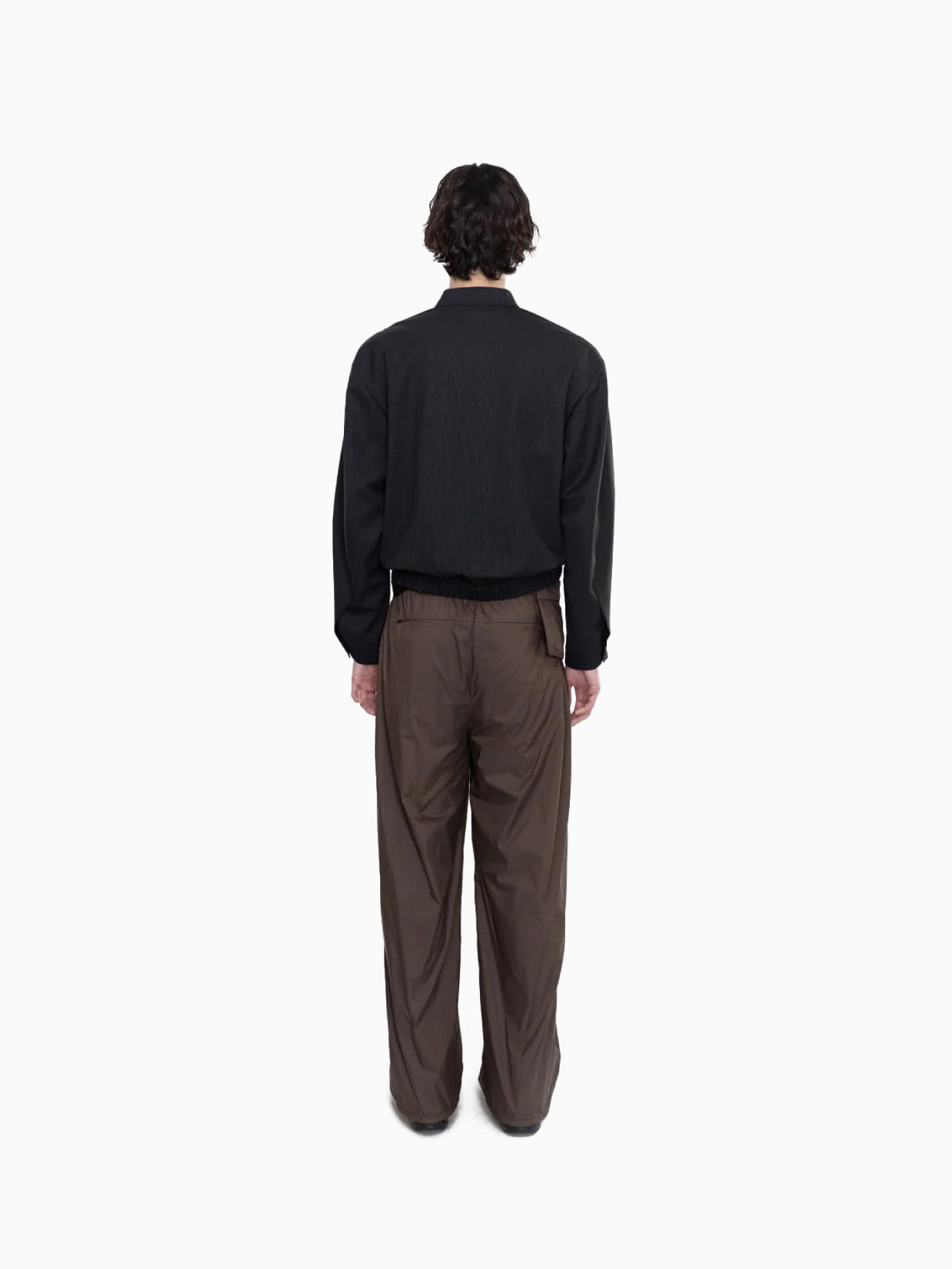 Wool Stripe Zip Up Jumper Black