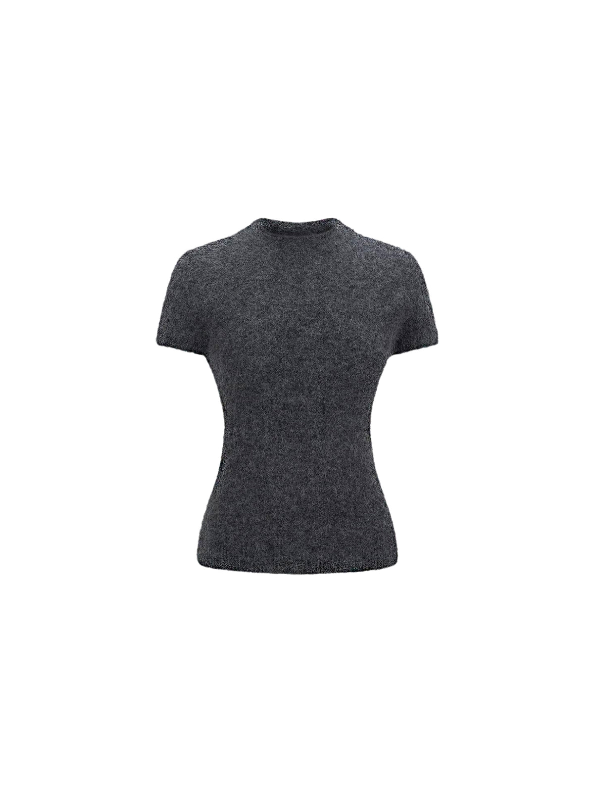 Wholegarment Hairy Knit Top Charcoal