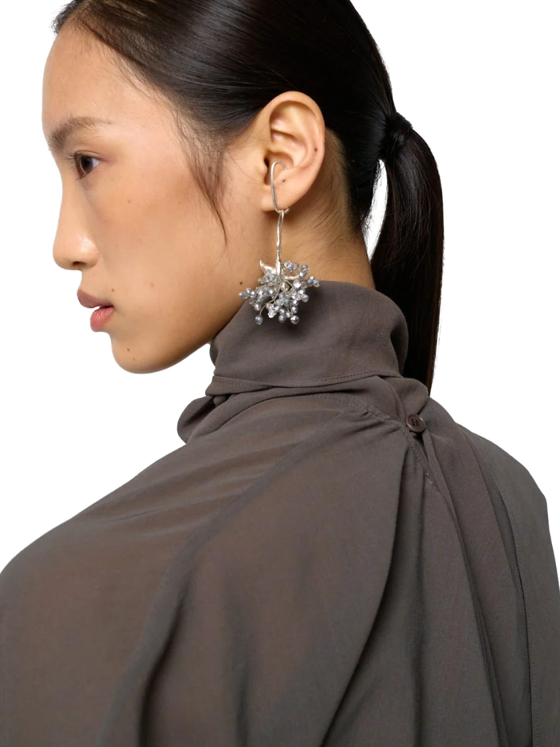 Cotton Scarf Top Charcoal