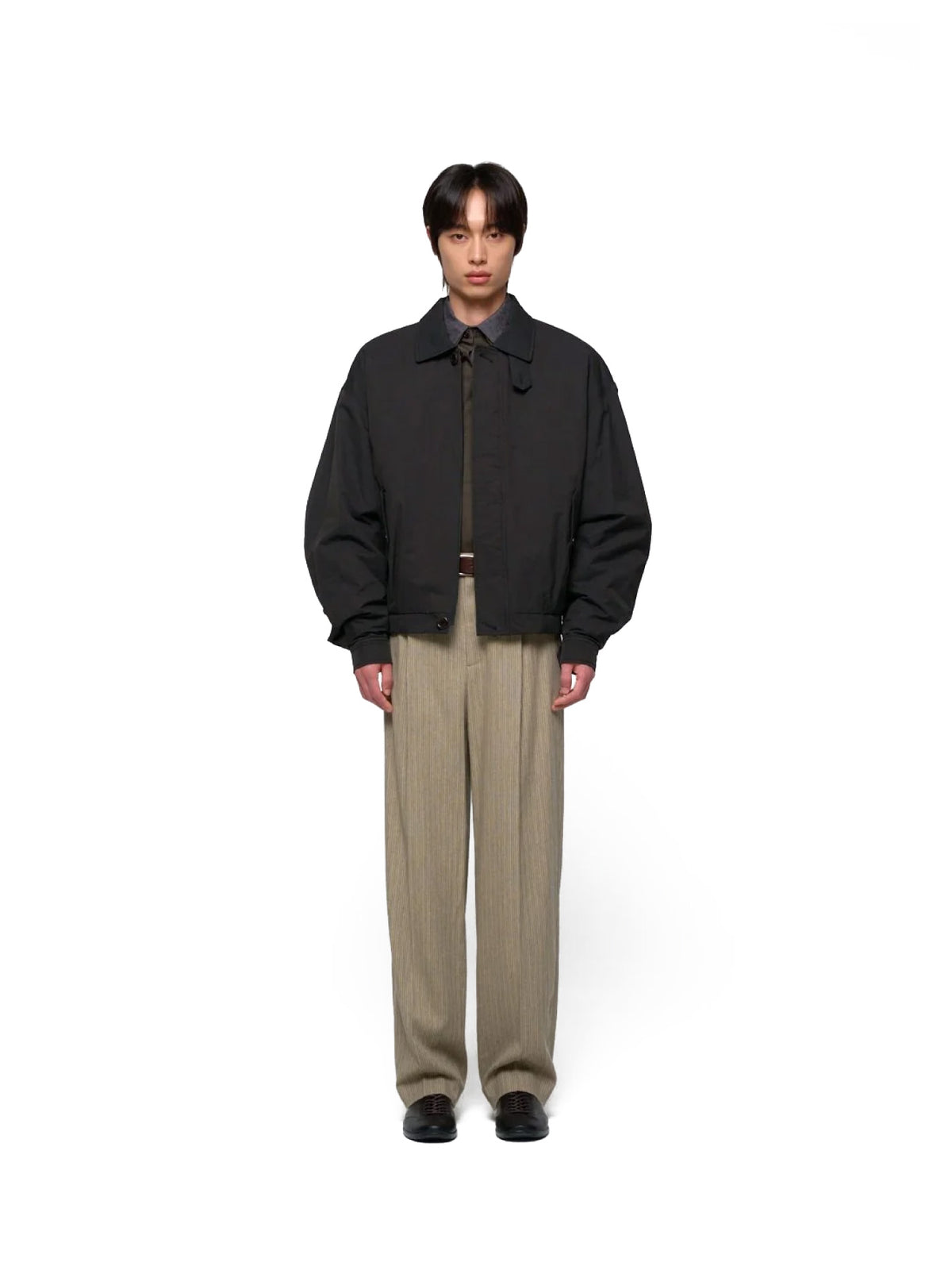 Padded Cotton Nylon Jumper Black