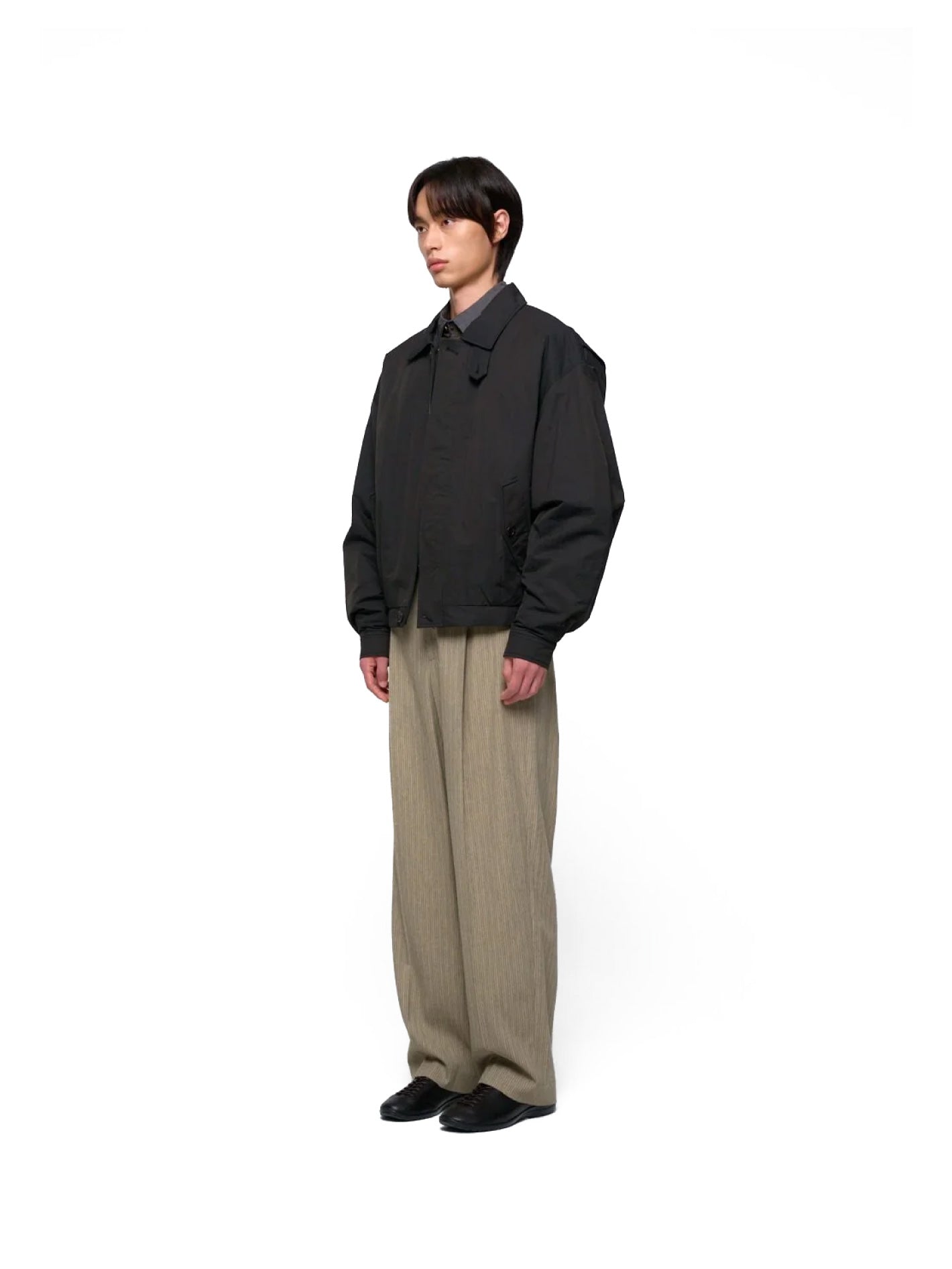Padded Cotton Nylon Jumper Black