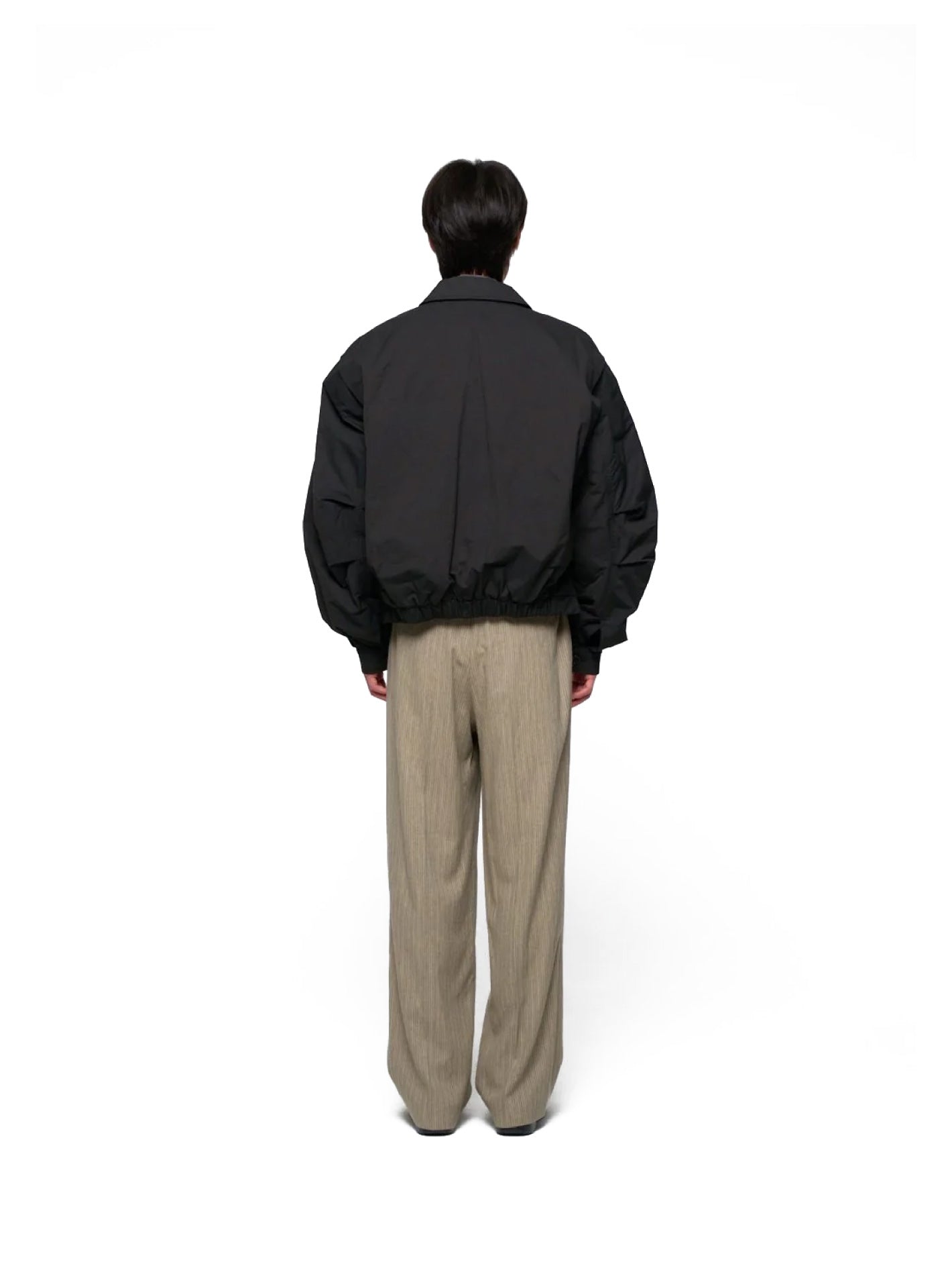 Padded Cotton Nylon Jumper Black