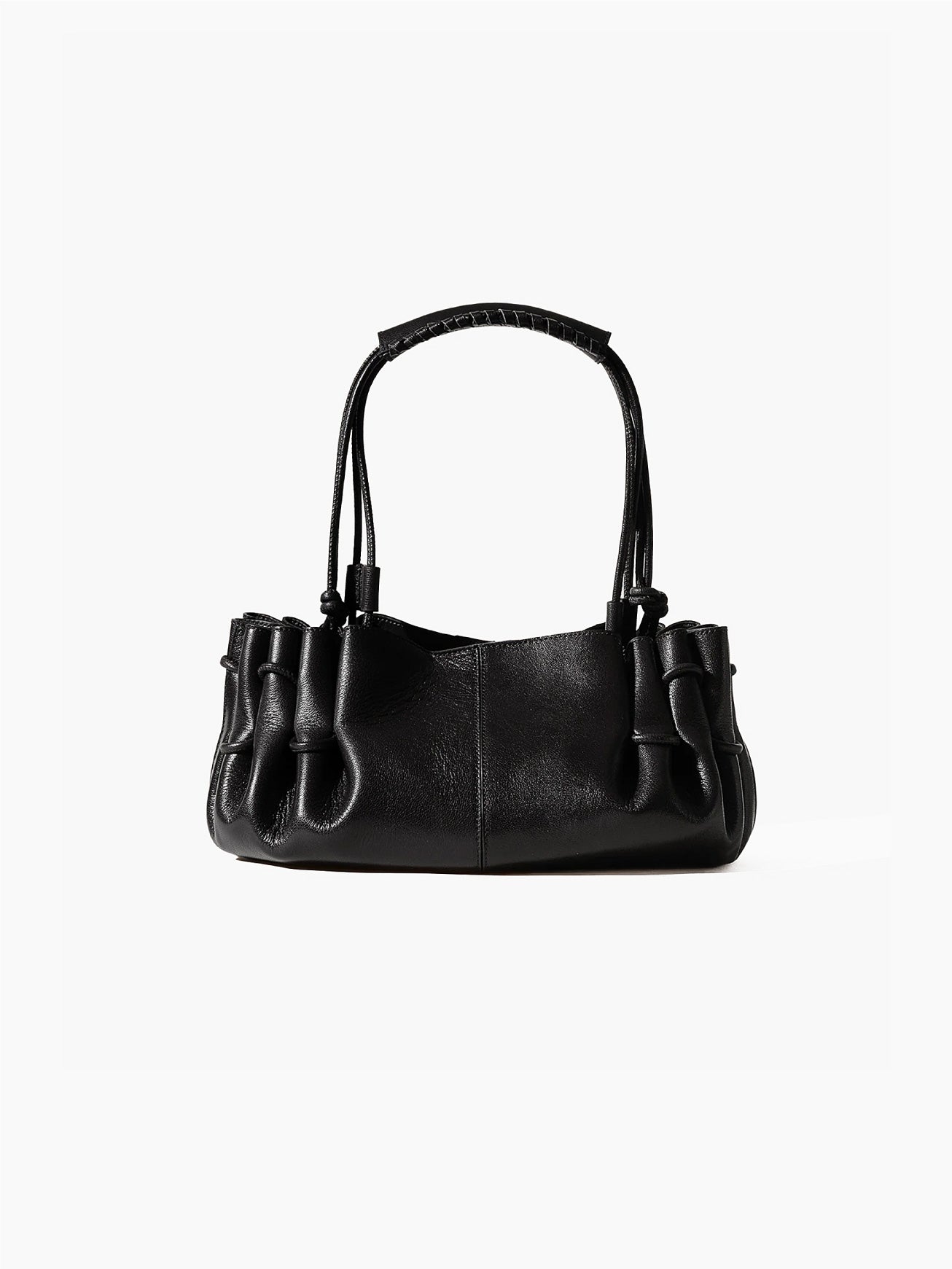 Arta Pleated Shoulder Bag Black