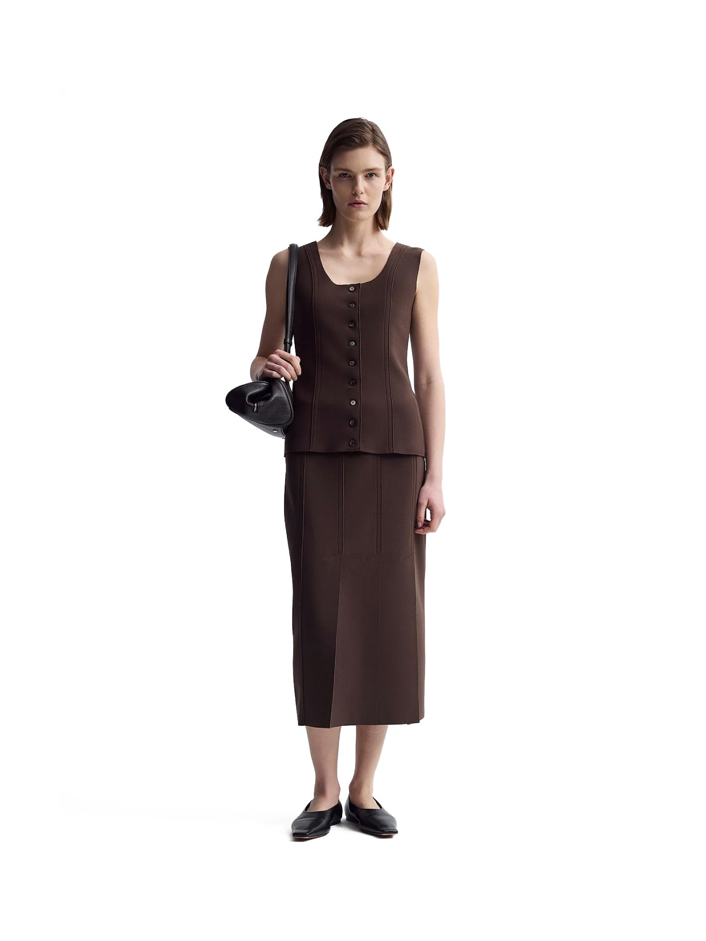 Fitted Vest Chocoa Brown