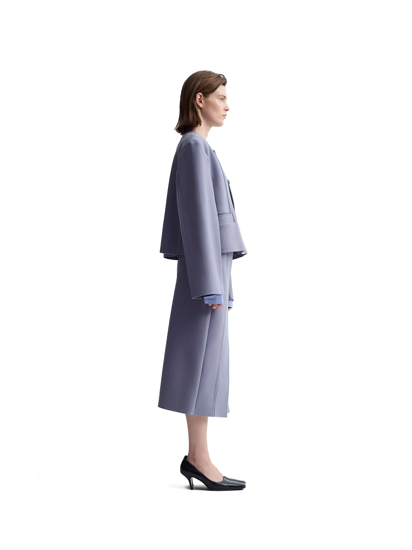 Front Lit H Skirt Lilac Grey