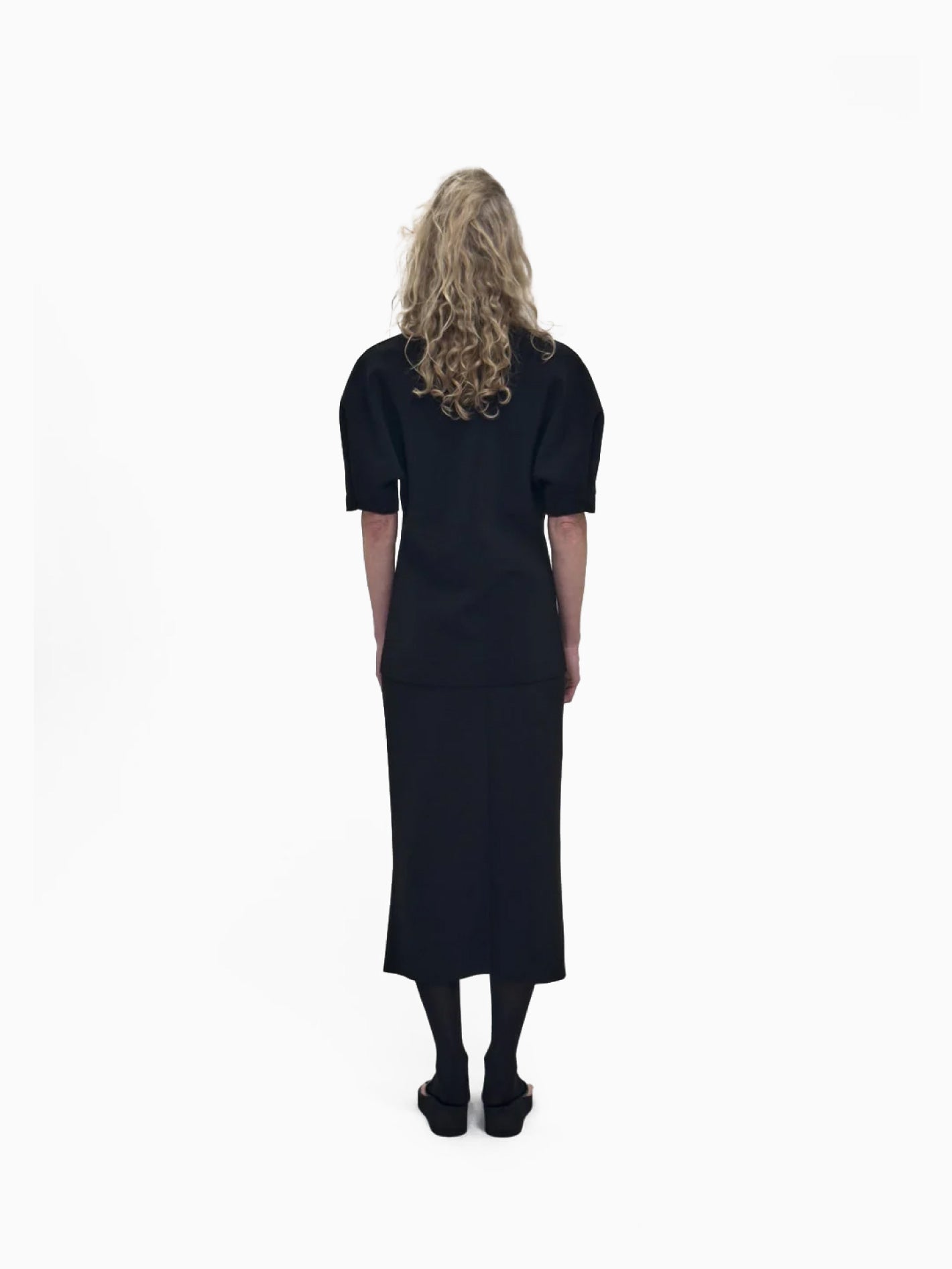 Lay 2 Buttoned Wrap Skirt Black