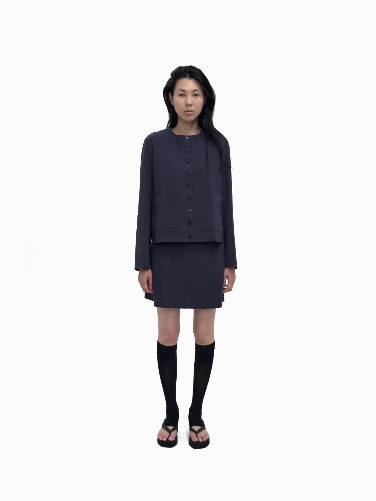 Lay 2 Roundneck Jacket Mood Indigo