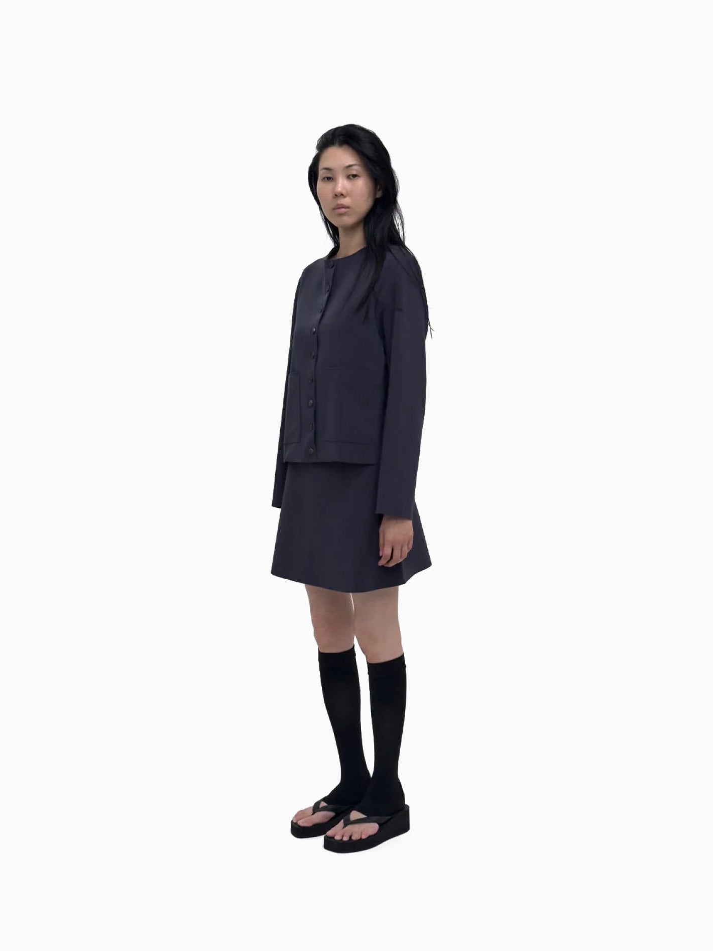 Lay 2 Roundneck Jacket Mood Indigo