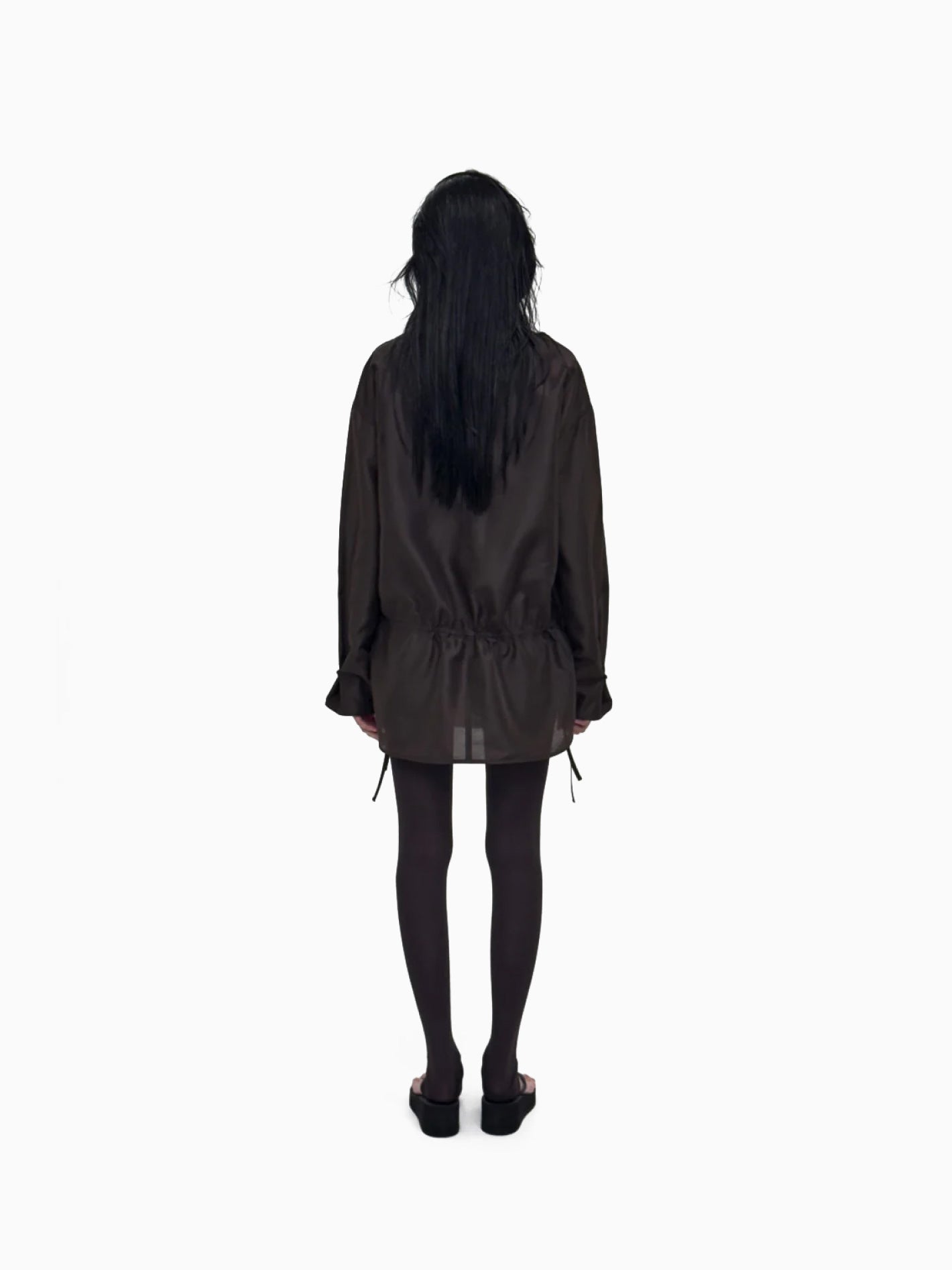 Soonji Funnel-Neck Windbreaker Dark Chocolate