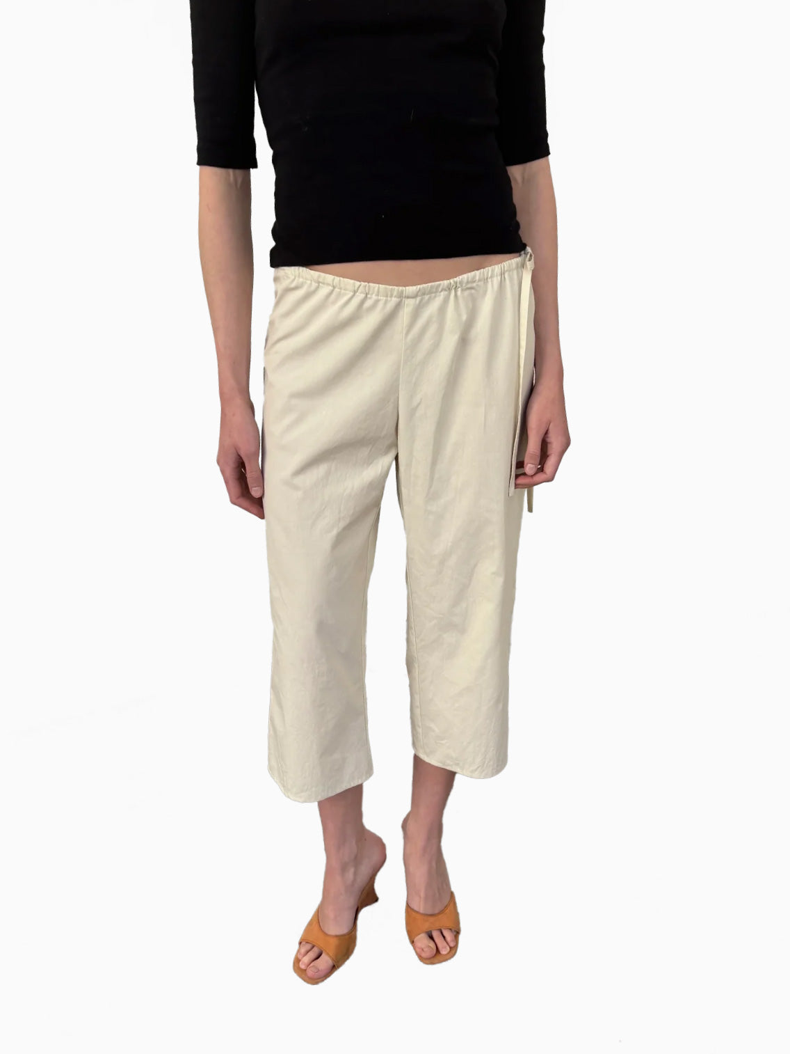 Tie Capri Pants Rice