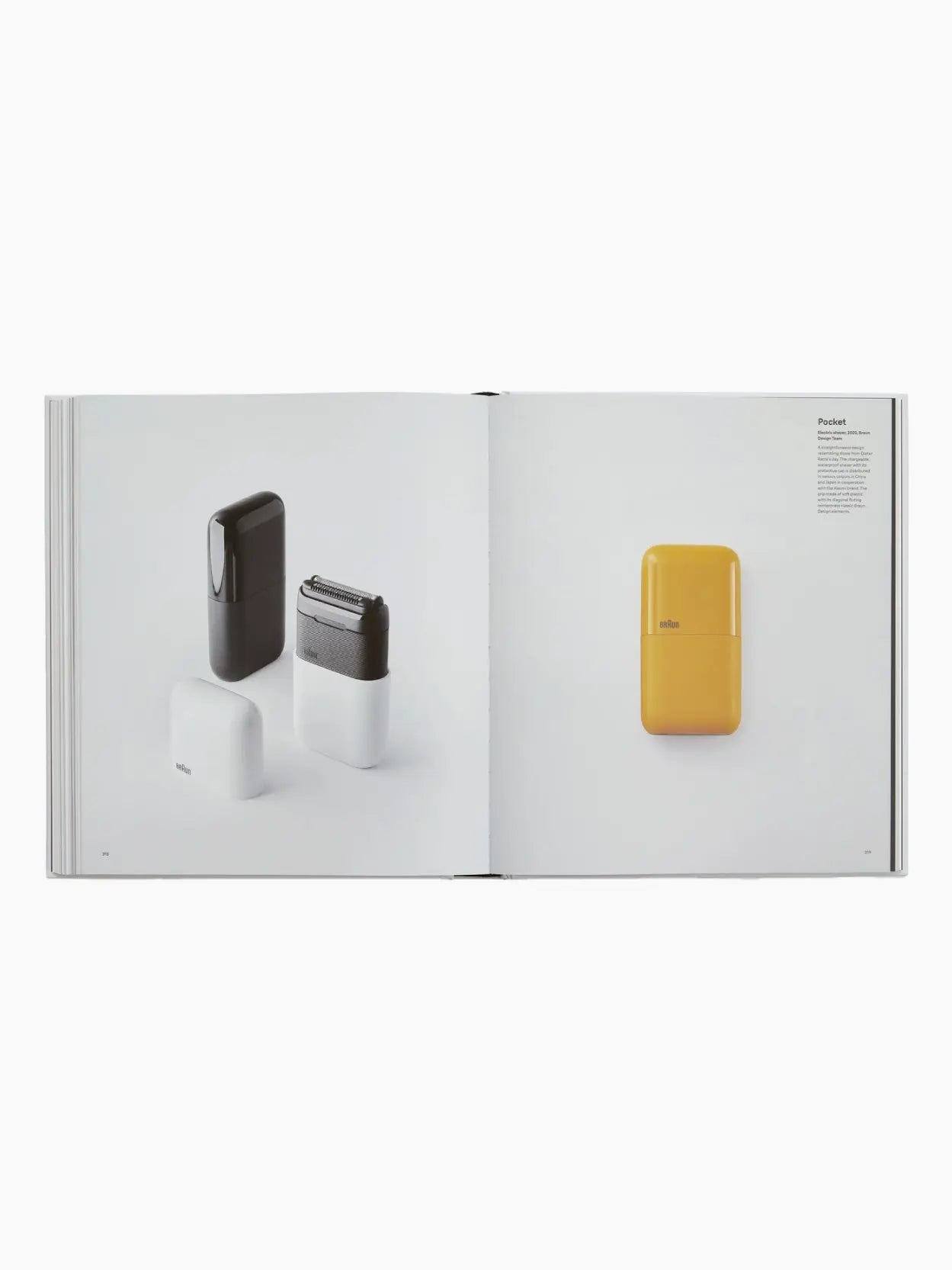 A white book with a black circular design on the cover, resembling a clock face with white hour and minute hands and a yellow second hand. The word "Braun" is written in white at the top of the black circle. Available at our Barcelona store or online at bassalstore, the spine reads "Phaidon: Braun: Designed to Keep.