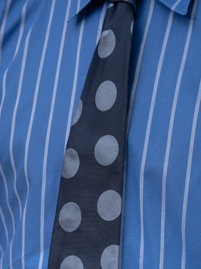 Blue Blue Dots CM Silk Tie