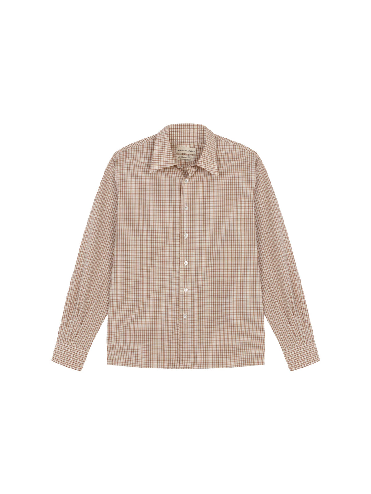 Beige/Camel Checks Camisa Shirt