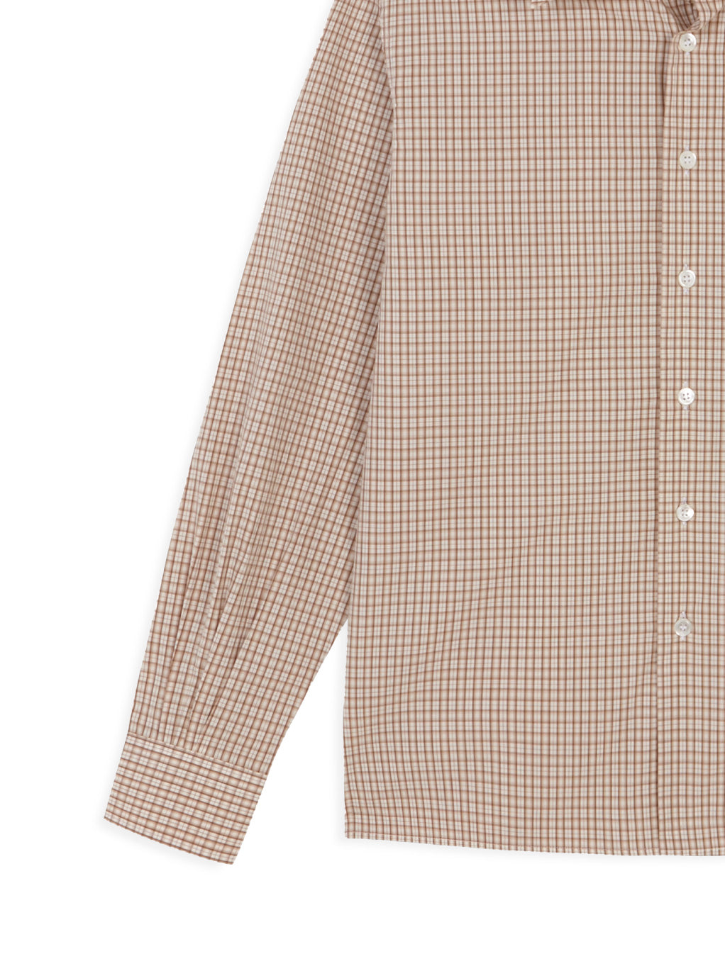 Beige/Camel Checks Camisa Shirt