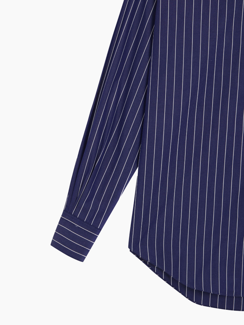 Dark Blue White Stripes Normal Shirt