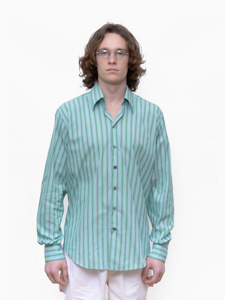 Green Green Stripes Normal Shirt