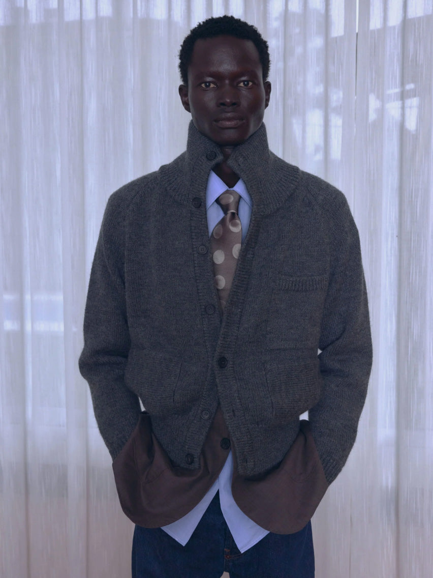 Grey Knitted Jacket