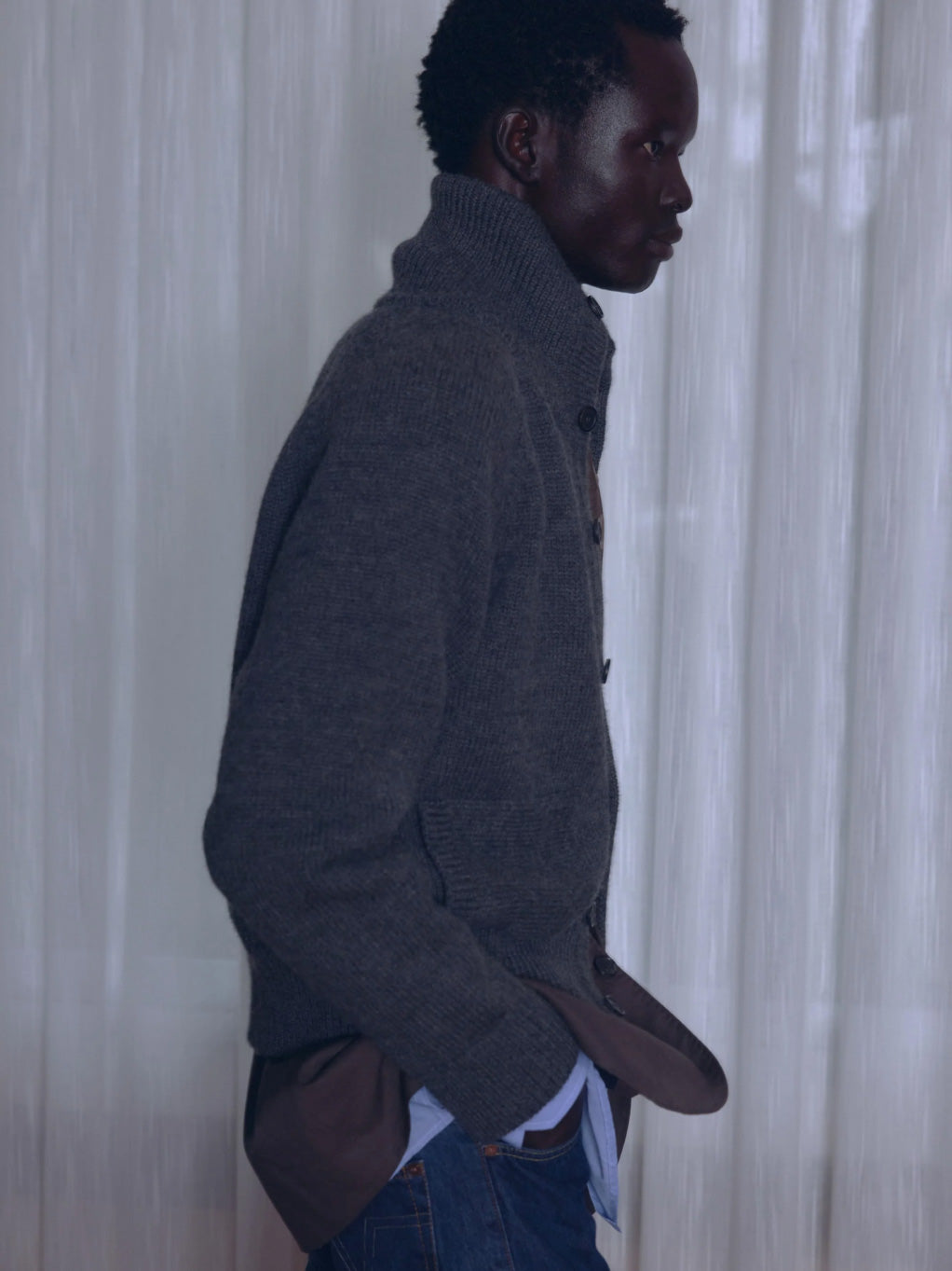 Grey Knitted Jacket